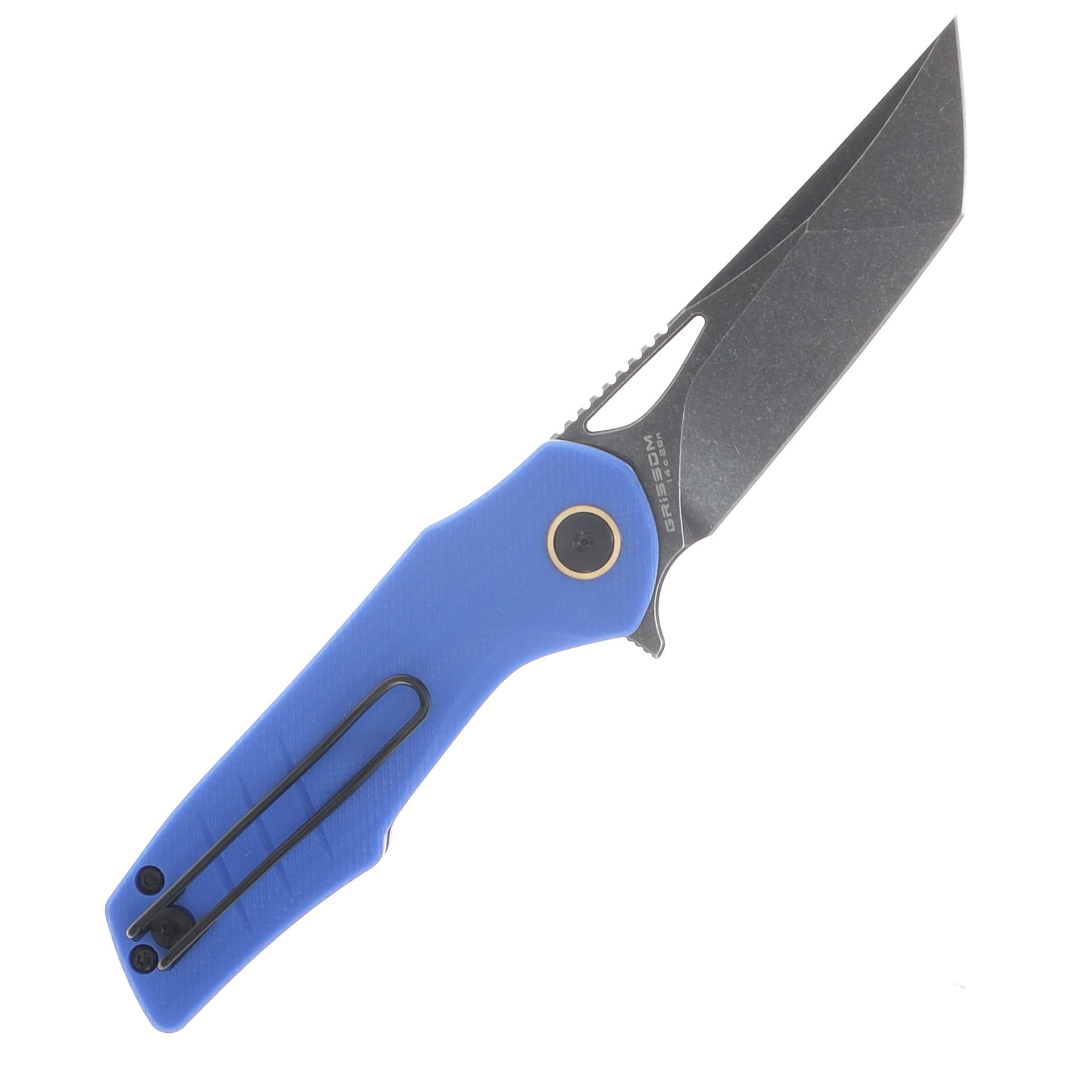Grissom Knife and Tool Baby Zeus Linerlock Folding Knife Dark Stonewash/Blue G-10 GKTBZ-BLG10-DSW View 2