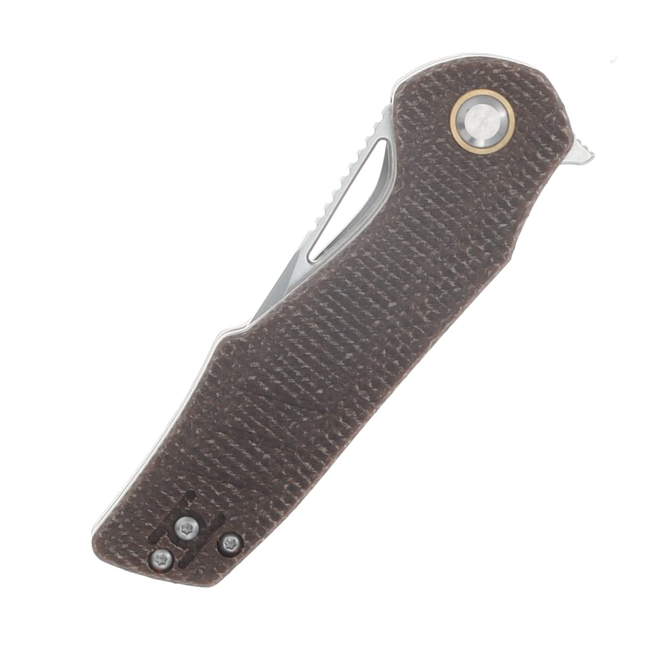Grissom Knife and Tool Baby Zeus Linerlock Folding Knife Stonewash/Natural Micarta GKTBZ-NMIC-SW View 5