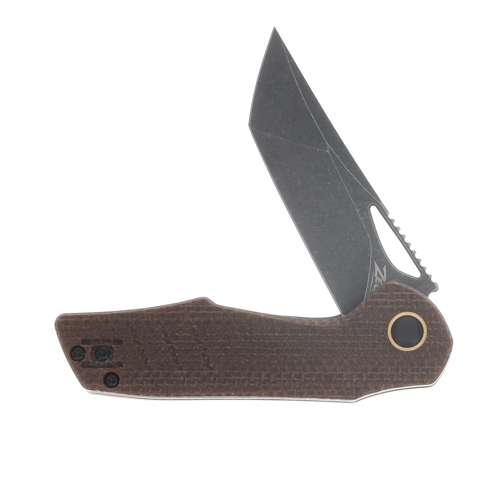 Grissom Knife and Tool Baby Zeus Linerlock Folding Knife Dark Stonewash/Natural Micarta GKTBZ-NMIC-DSW View 3