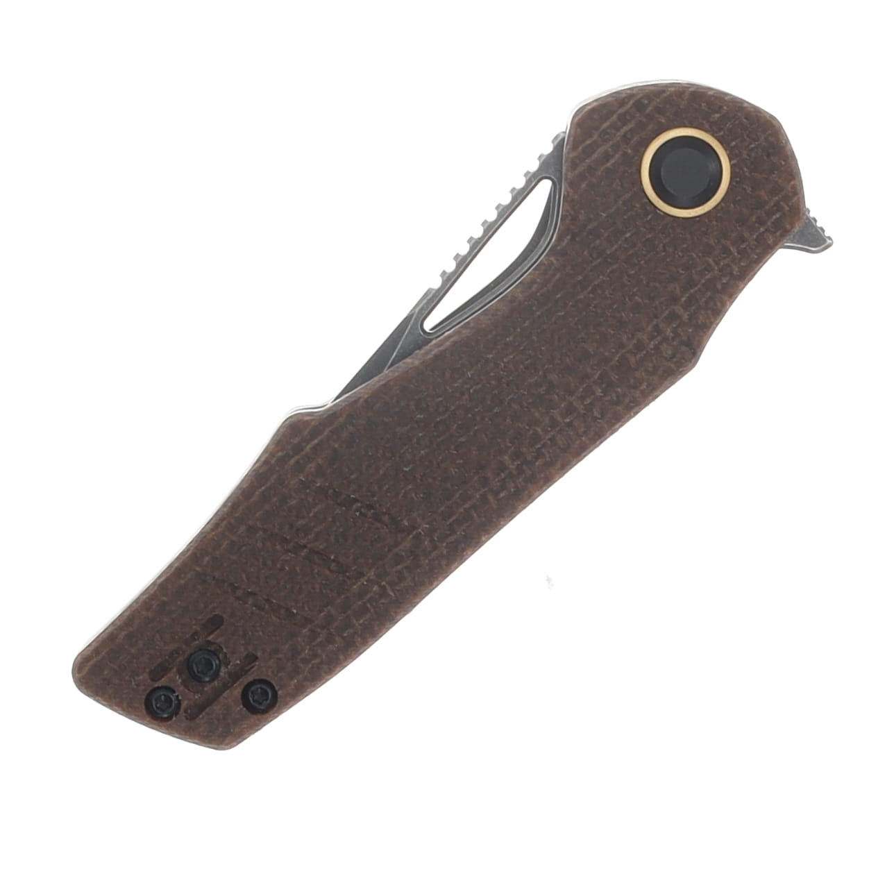 Grissom Knife and Tool Baby Zeus Linerlock Folding Knife Dark Stonewash/Natural Micarta GKTBZ-NMIC-DSW View 5