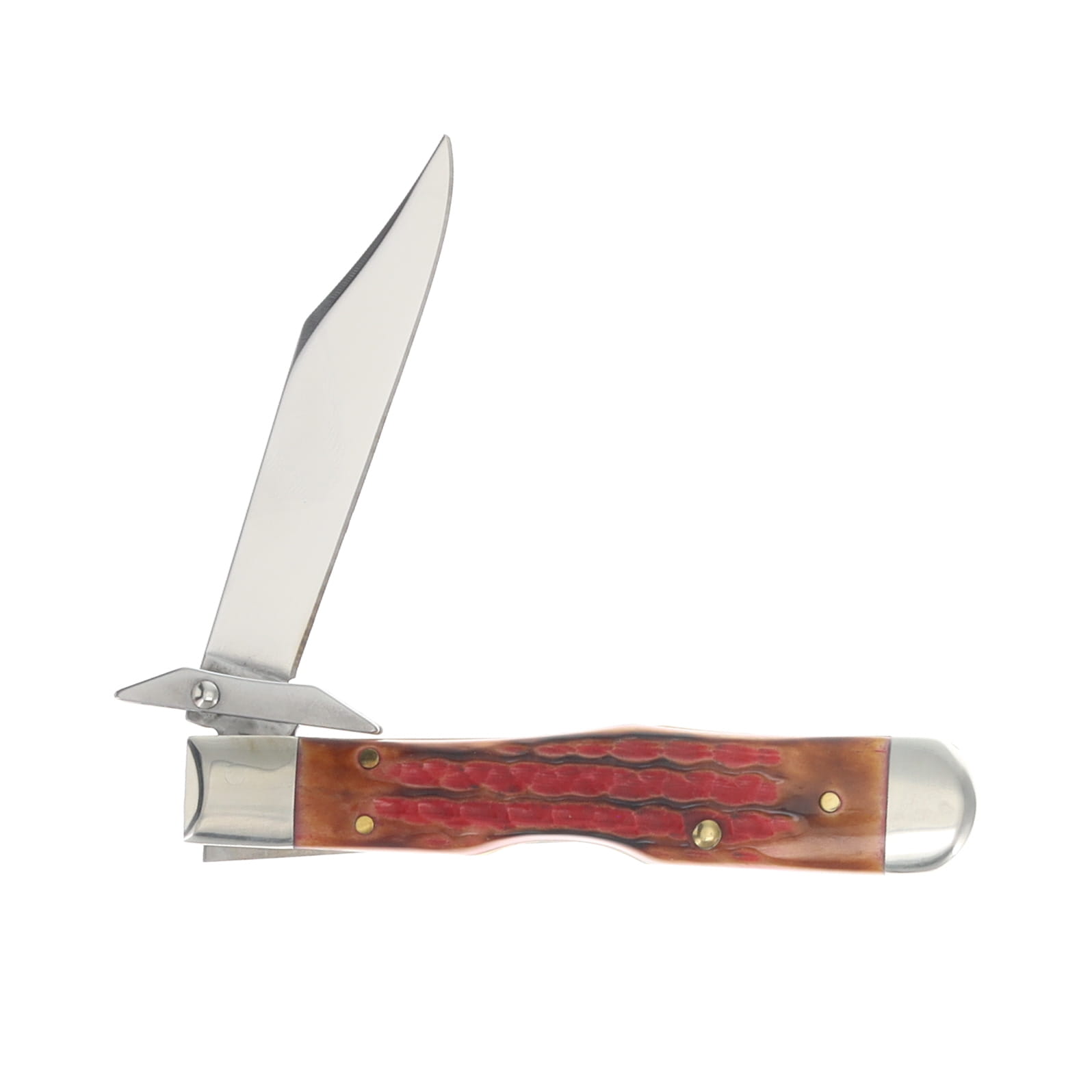 Case SMKW Exclusive Smoked Bacon Jigged Bone Cheetah Cub Lockback Folding Knife CA44579 View 4