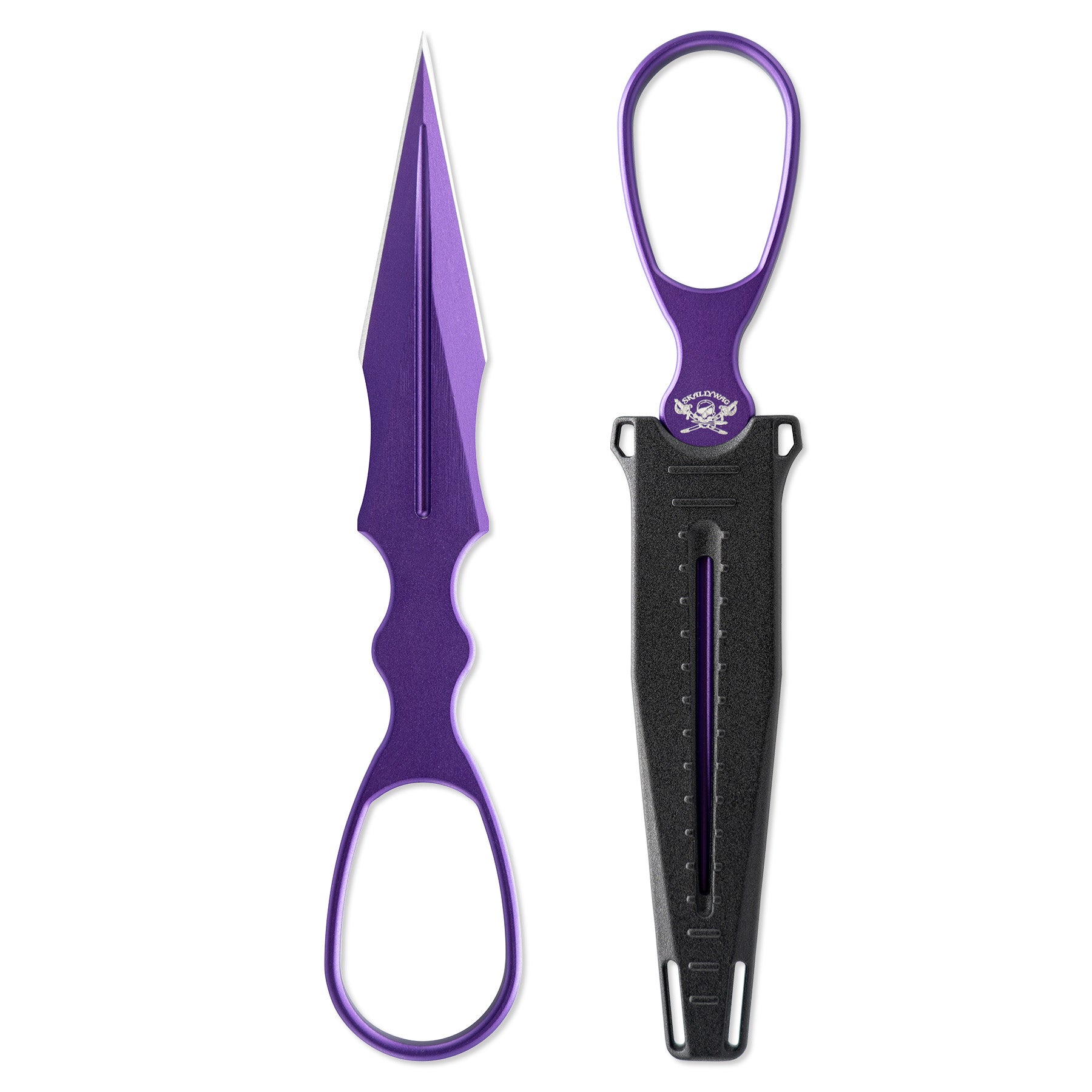 Skallywag Tactical Aluminum Dagger Purple D2 Sheath SWD2DPUR View 2