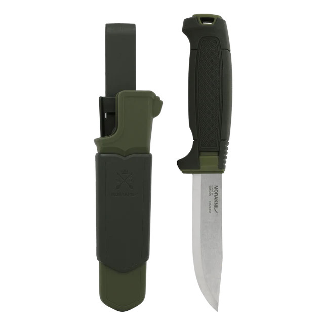 Morakniv Amberg Fixed Blade Swedish Stainless Steel Deep Forest TPE Handle View 1
