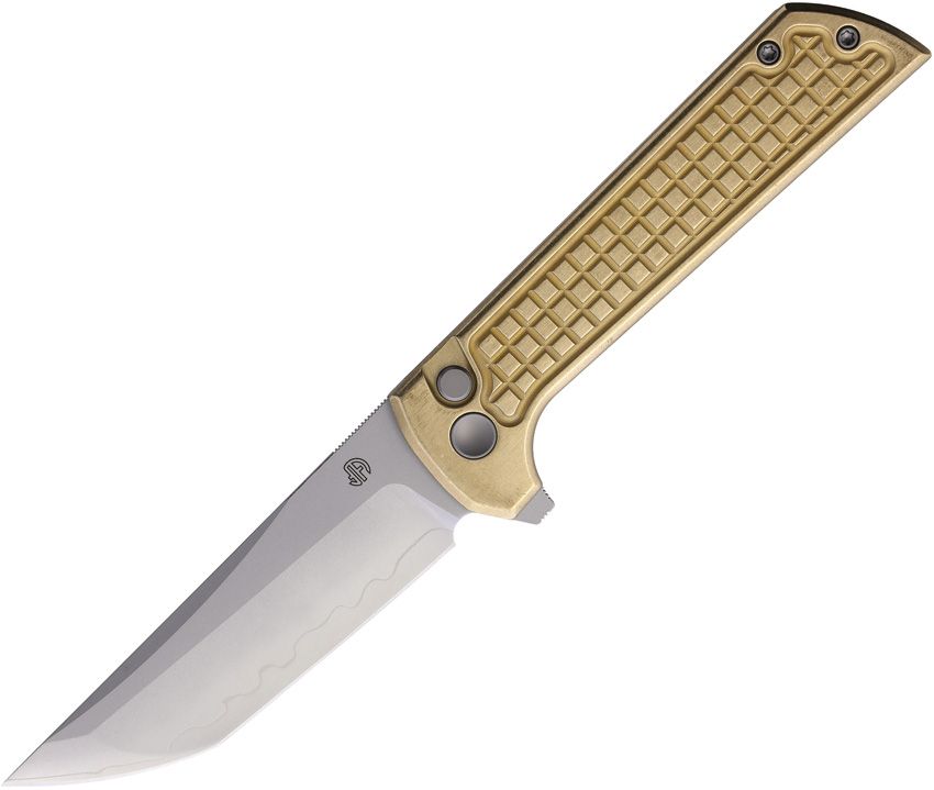 North Mountain Blade Chop 2 Button Lock Folder Bronze Frag Aluminum Handle View 1