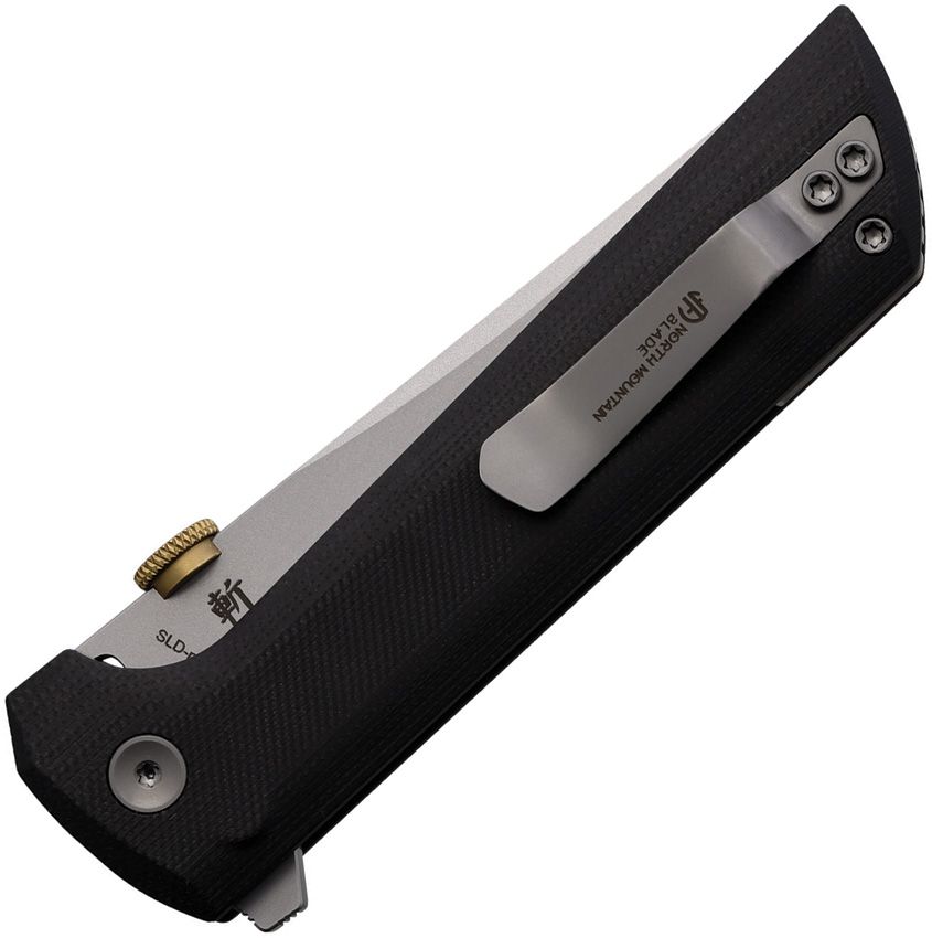 North Mountain Blade Chop 2 Button Lock Folder Black G-10 Handle Tanto Blade NMB2406B View 2