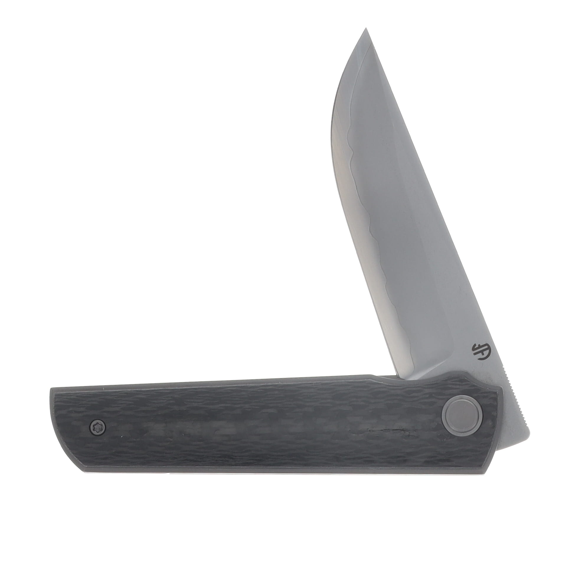 North Mountain Blade Chop 4 Linerlock Folder Clip Point Blade 3K Carbon Fiber Handle NMB2412CFCP View 3