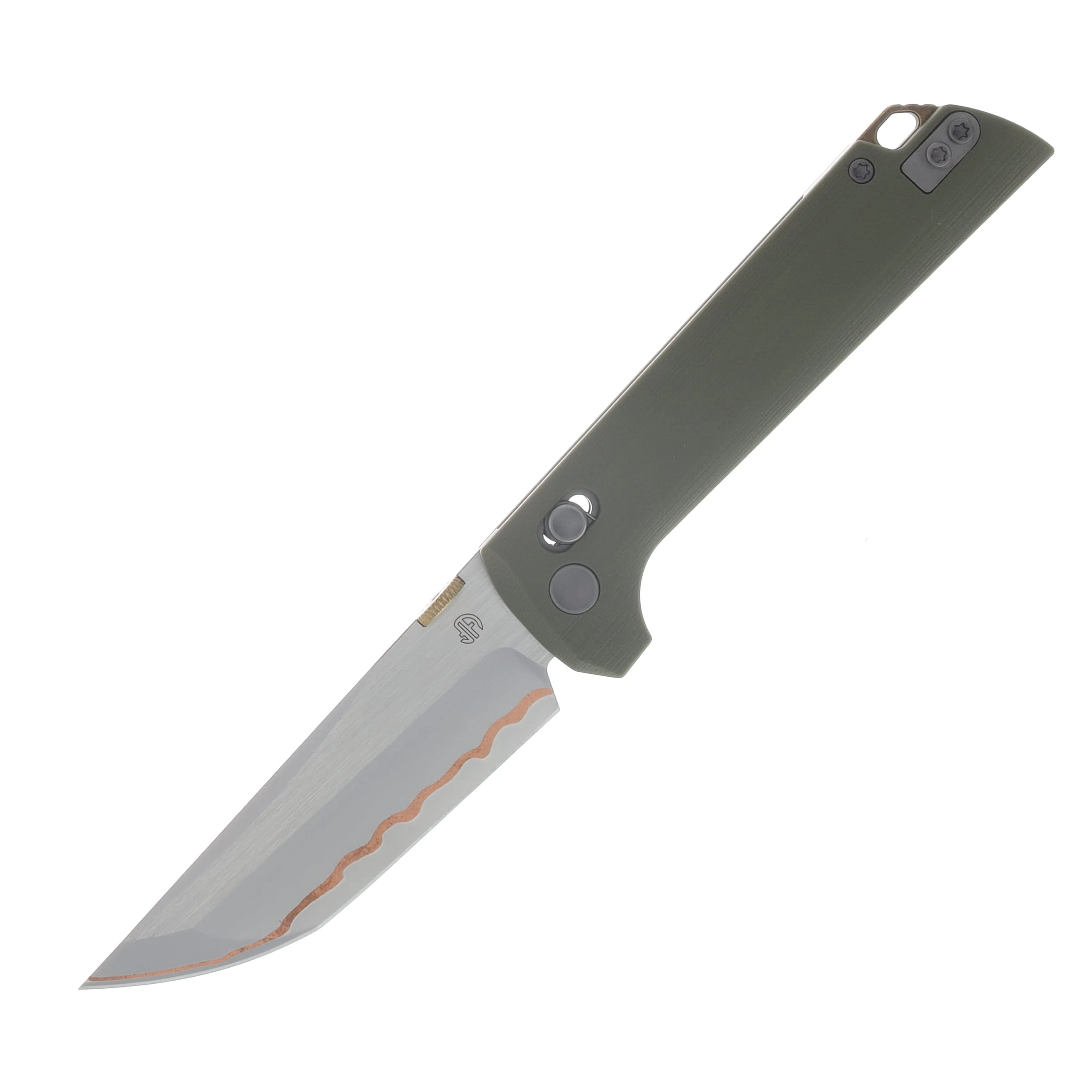 North Mountain Blade Chop 2 Crossbar Lock Folder OD Green G-10 Handle Tanto Blade NMB2418GR5 View 1