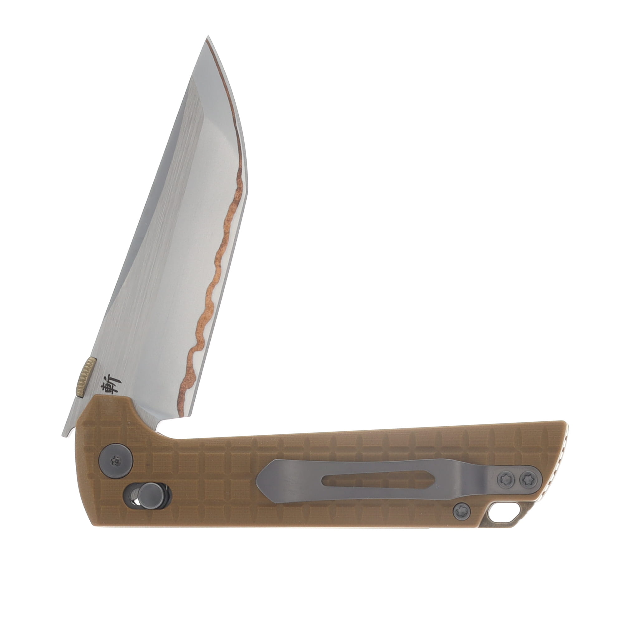North Mountain Blade Chop 2 Crossbar Lock Folder Tan Frag G-10 Handle Tanto Blade NMB2418TANG5 View 4