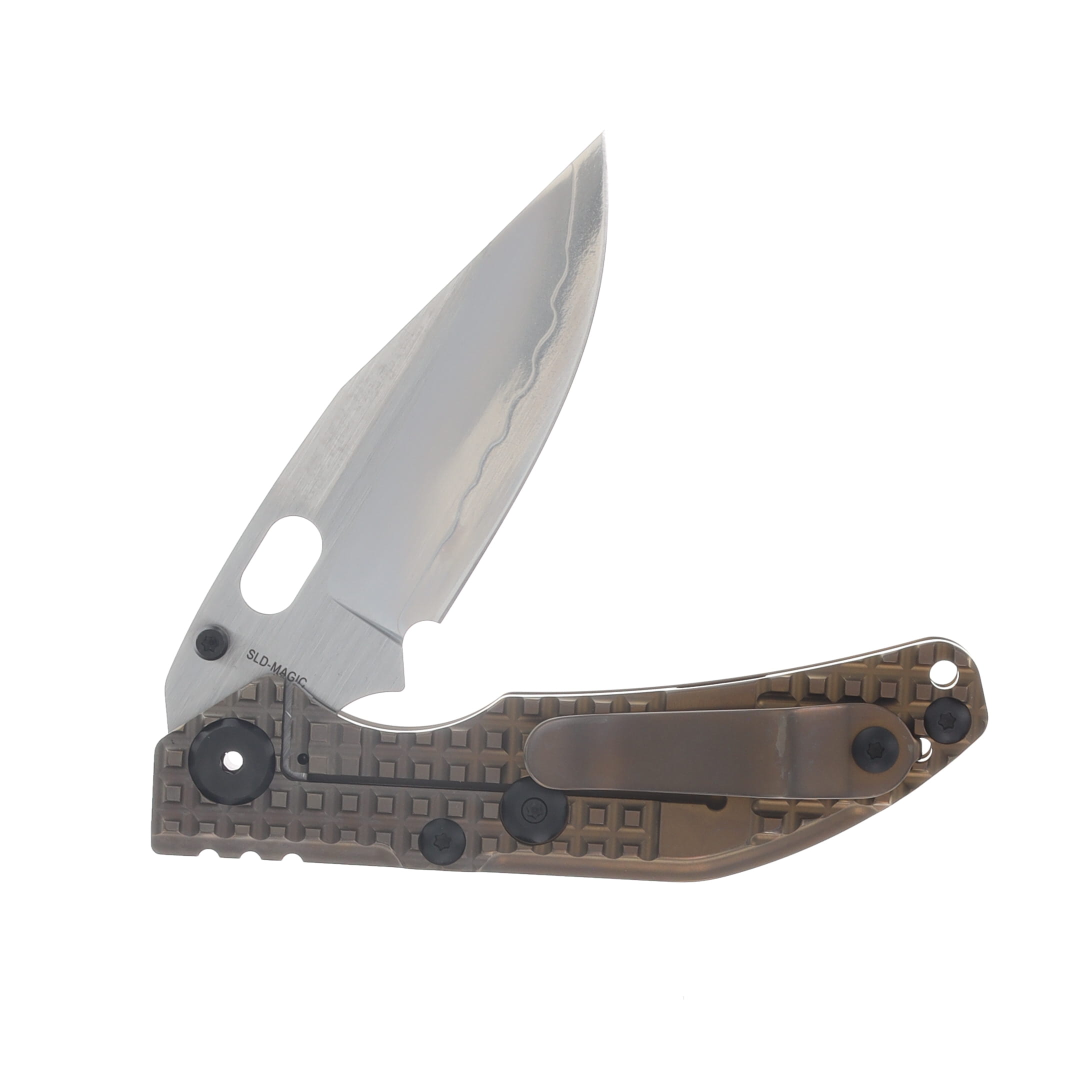 North Mountain Blade BBNM Framelock Folder Champagne Grid Titanium Handle NMB2521BZG View 5