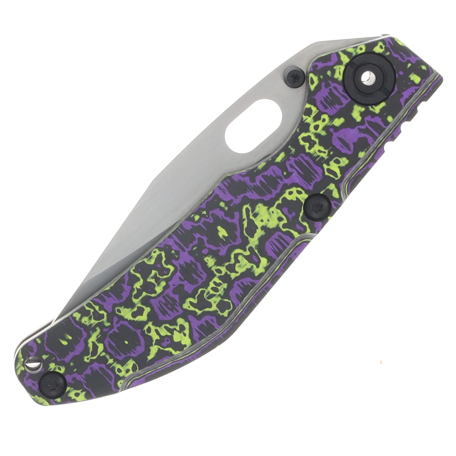 North Mountain Blade BBNM Framelock Folder Purple and Yellow Ceramic CF NMB2521PRGR View 5