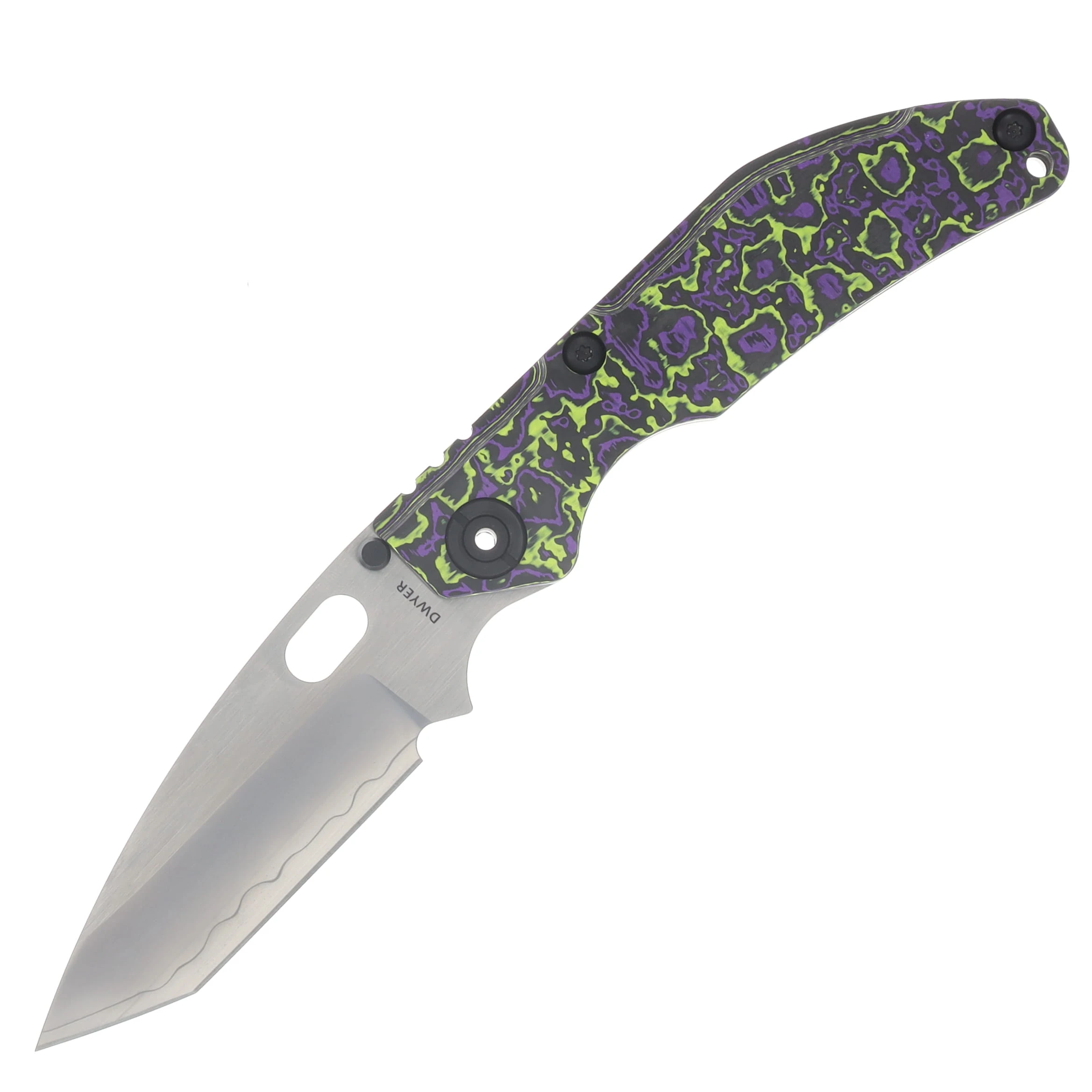 North Mountain Blade BBNM Framelock Folder Bowie Blade Purple-Yellow Ceramic CF NMB2522PRGR View 1