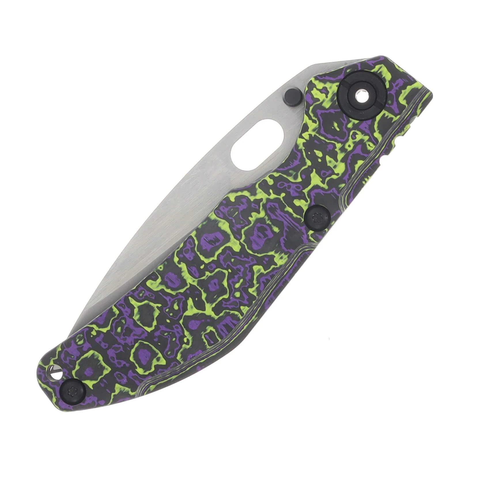 North Mountain Blade BBNM Framelock Folder Bowie Blade Purple-Yellow Ceramic CF NMB2522PRGR View 5