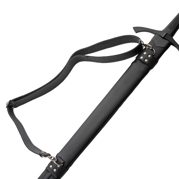 46.75in Medieval Dark Knight Sword Black 1065 Carbon Steel Blade W/Scabbard BT-2712 View 3