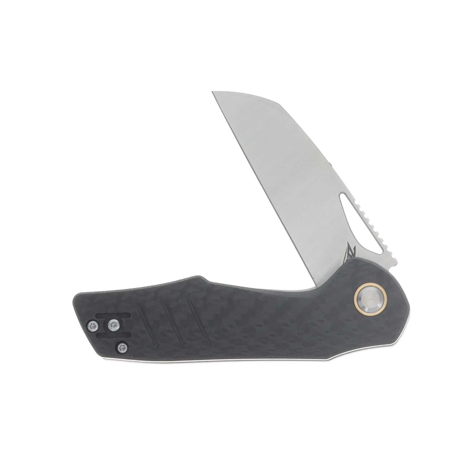 Grissom Knife & Tool SMKW Exclusive Baby Zeus Folding Knife Carbon Fiber Handle Satin Sheepsfoot GKTBZ-CFS-SAT View 4