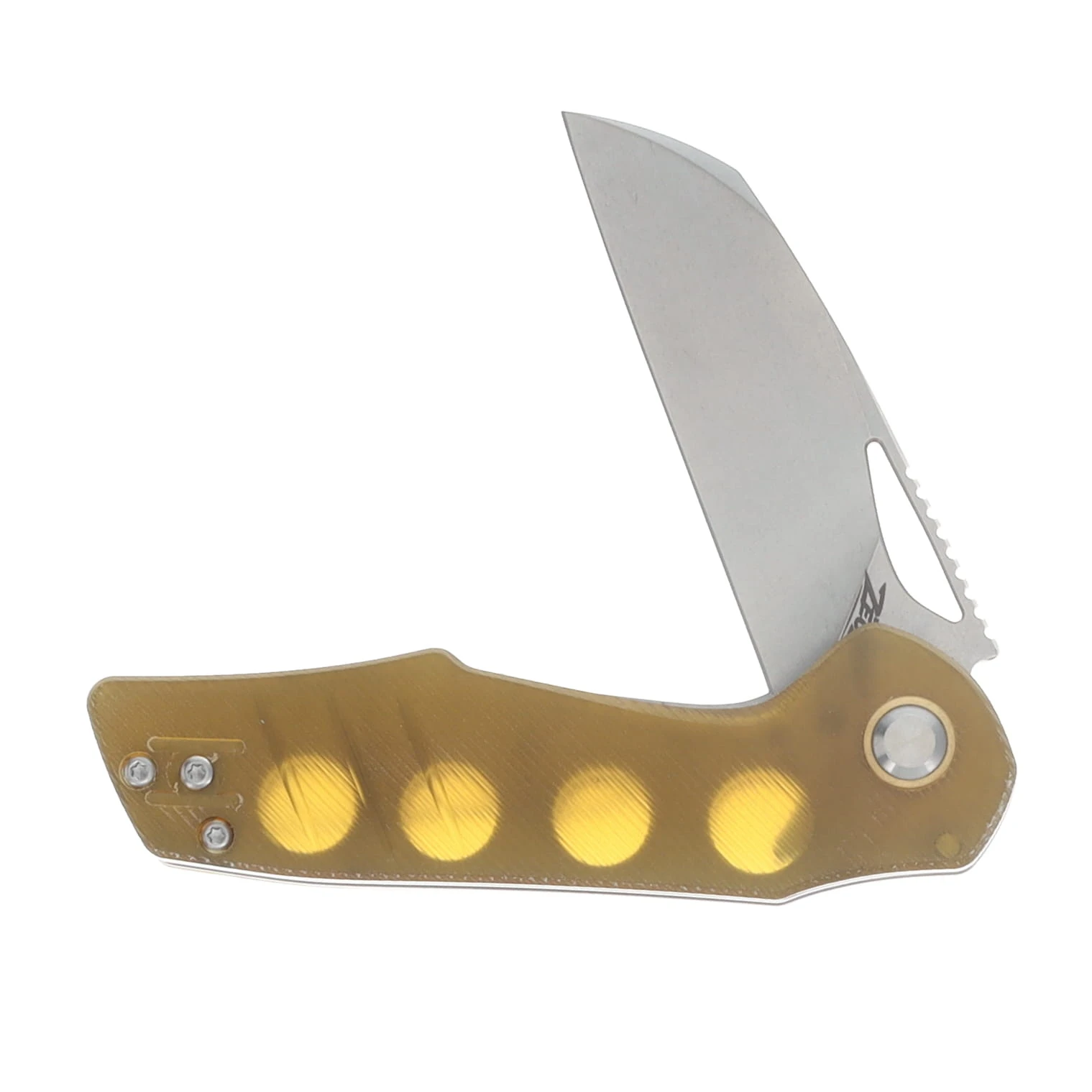 Grissom Knife & Tool SMKW Exclusive Baby Zeus Folding Knife Ultem Handle Stonewash Sheepsfoot GKTBZ-ULTS-SW View 3