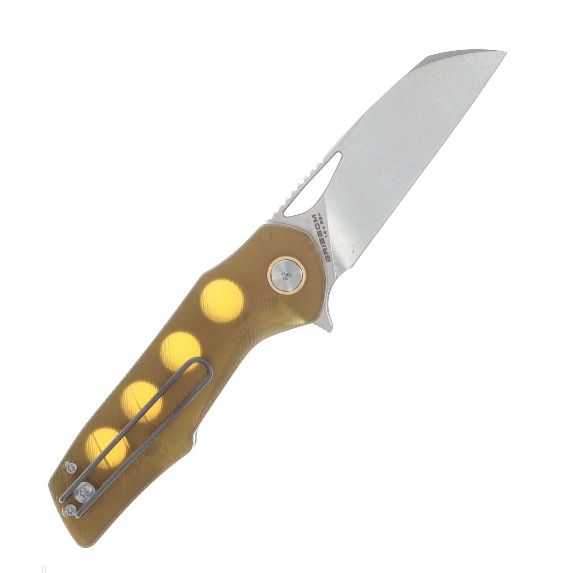 Grissom Knife & Tool SMKW Exclusive Baby Zeus Folding Knife Ultem Handle Stonewash Sheepsfoot GKTBZ-ULTS-SW View 2