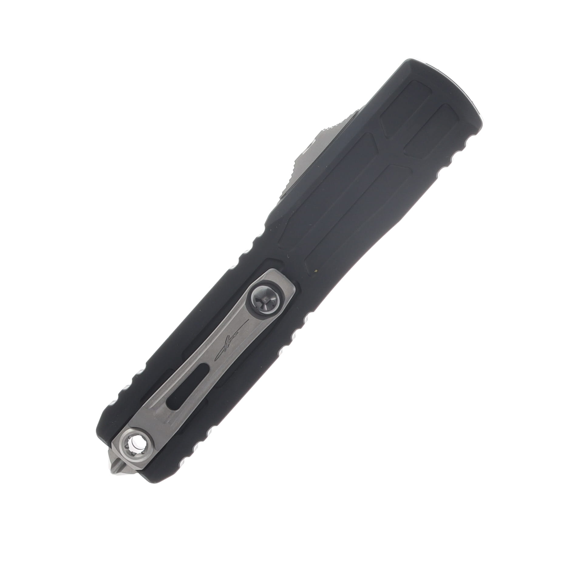 Microtech Signature Series Ultratech EX-ZBP Interceptor Stonewash S/E Black AUMT1117EX10S View 5