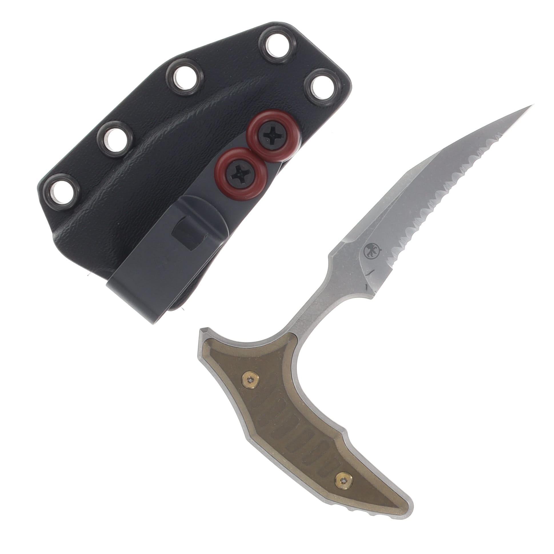 Marfione Select BEE Fixed Blade Push Dagger Serrated Apocalyptic with Bronze Titanium Hardware MT21812APMS2 View 2