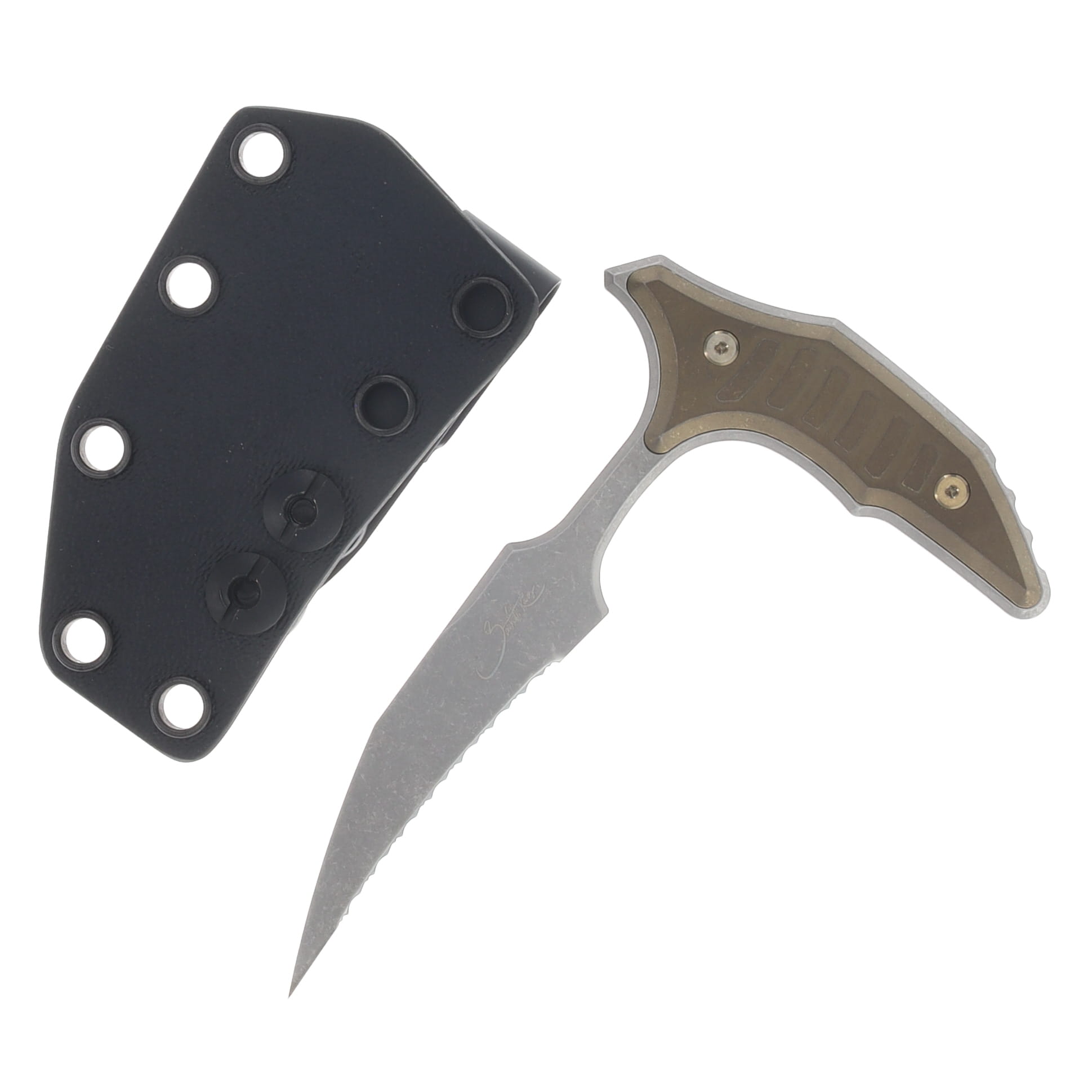 Marfione Select BEE Fixed Blade Push Dagger Serrated Apocalyptic