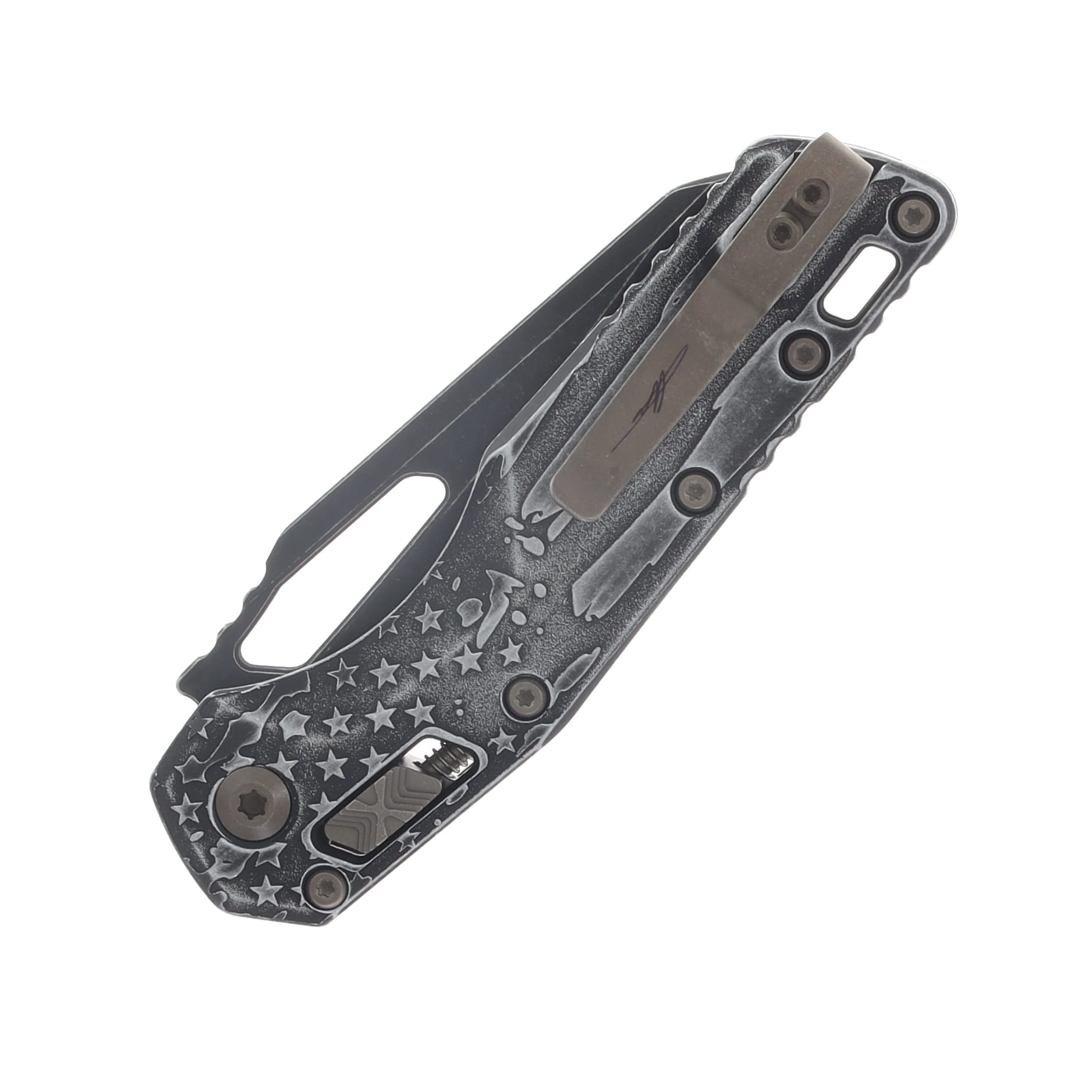 Microtech Signature Series MSI Crossbar Lock Folding Knife Distressed Flag Standard MT2101DFLAGSZ23 View 6