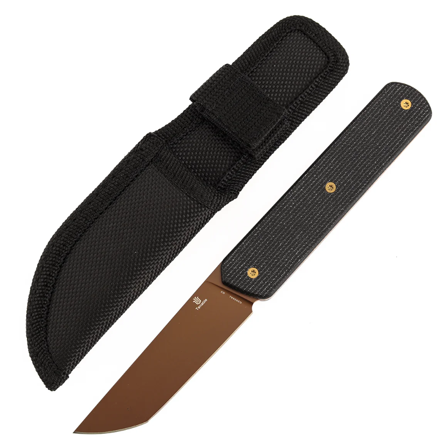 Tenable Foosa Fixed Blade Knife Rose Gold D2/Black Micarta G2020A1 View 1