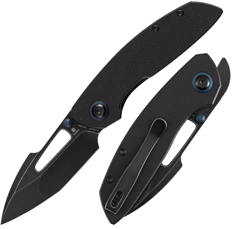 Tenable Link Linerlock Folding Knife Blackwash 14C28N/Black Micarta B1068A4 View 1