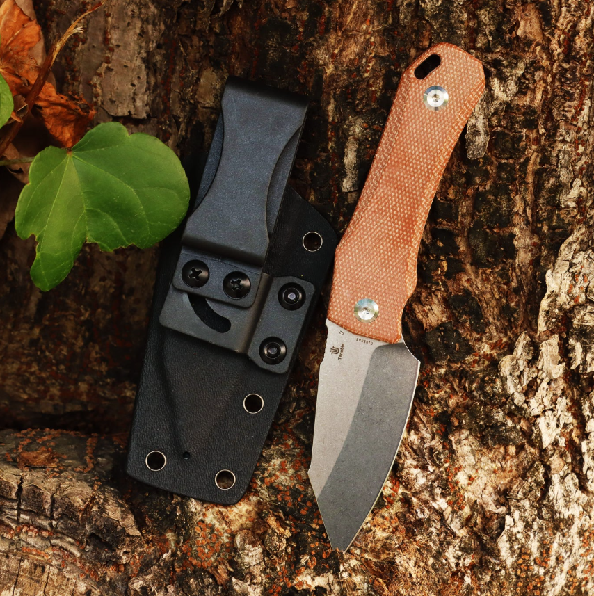 Tenable Loki Fixed Blade Knife Stonewash D2/Brown Micarta G1058A5 View 1
