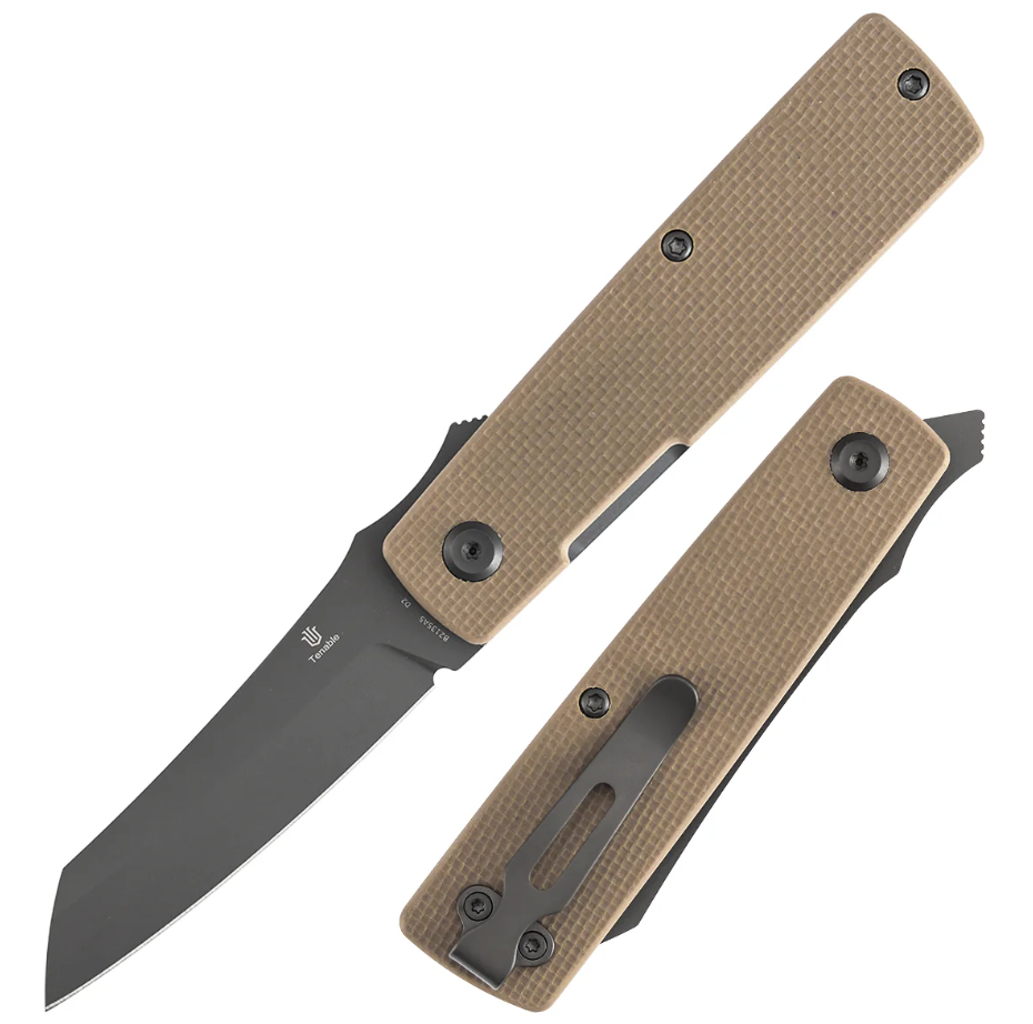 Tenable Higonokami Linerlock Folding Knife Gray Coated D2/Light Sand G-10 B2135A5 View 1