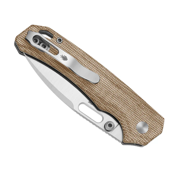 Kizer Outposter Folding Knife Brown Norplex Ultrex Micarta Handle Satin Nitro V Blade V3802BDA1 View 4
