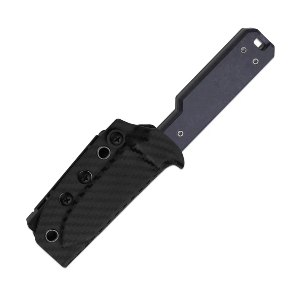 Kizer Abrams Fixed Knife Blue/Red Richlite-Carbon Waves Handle Matte DLC Ultra 3V Blade 1133A1 View 4