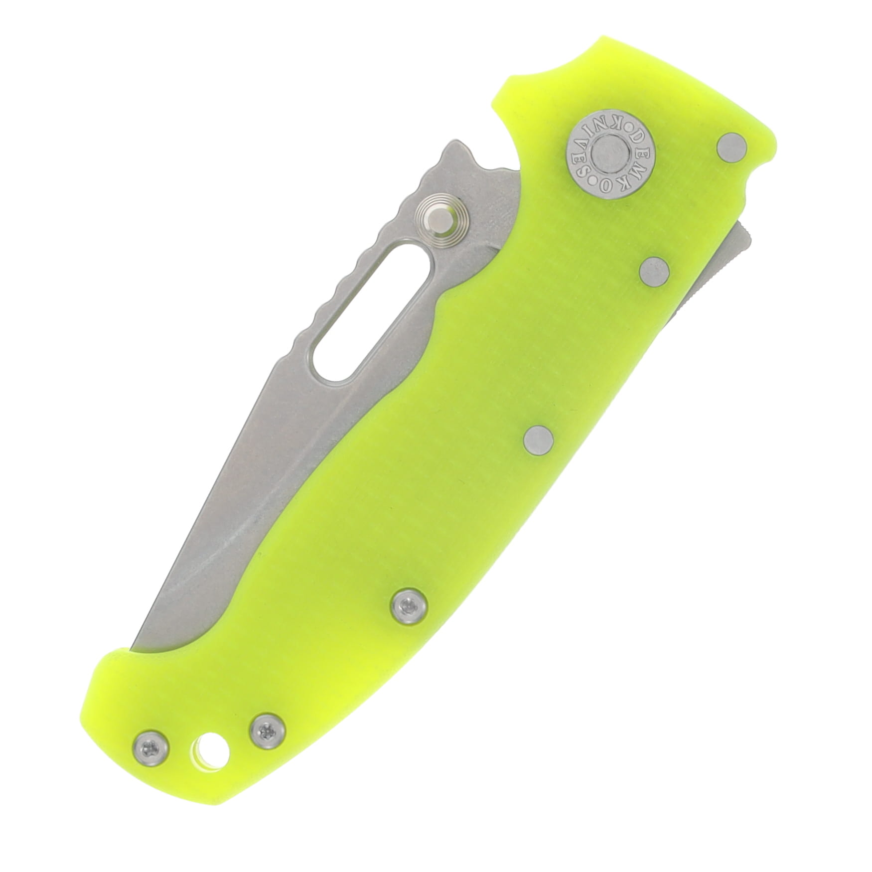 Demko Knives AD20 Slim Folding Knife Magnacut Clip Point - Dayglow G10 AD20SLIM-MC-CLIP-G10-DAYGLOW View 5