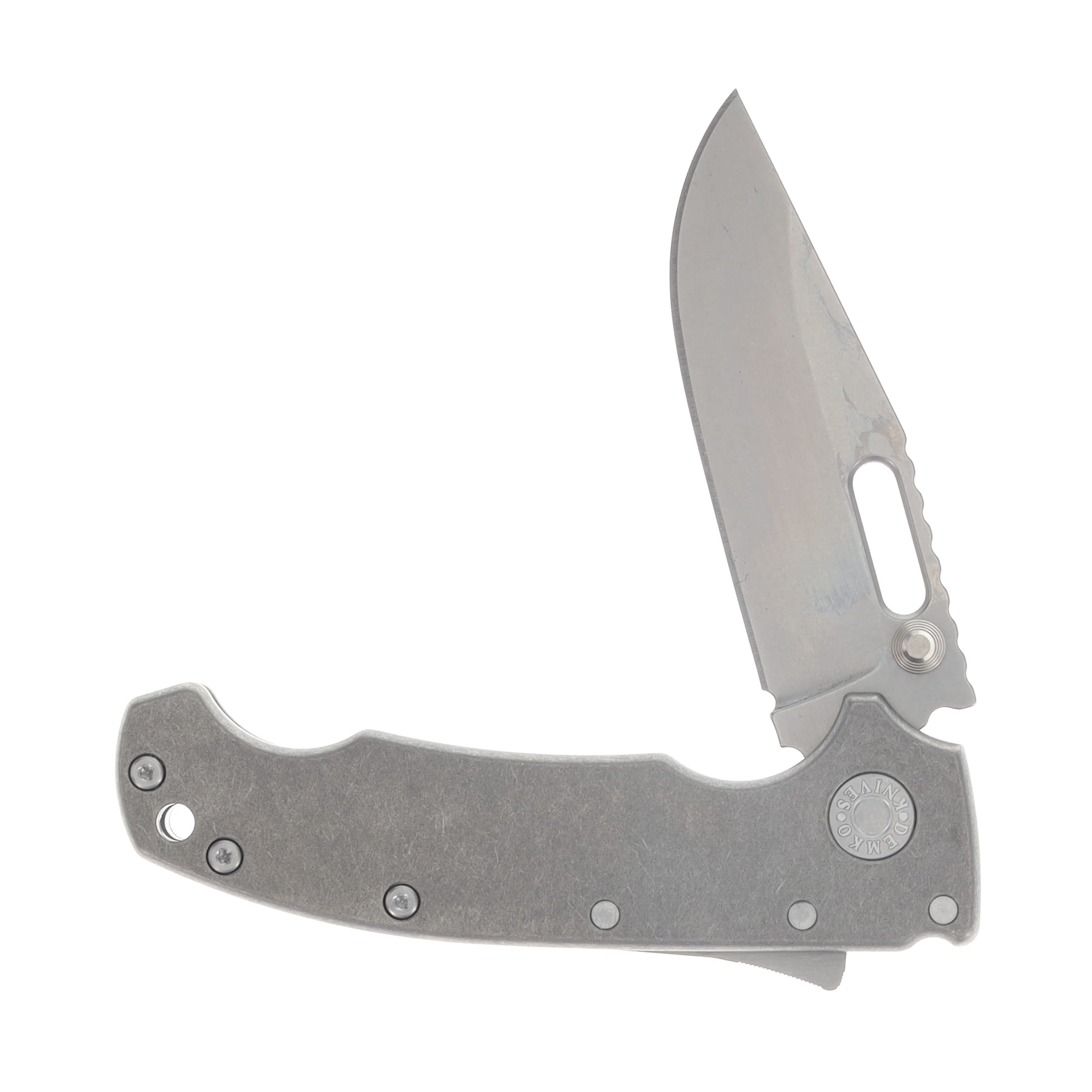 Demko Knives AD20 Slim Folding Knife Magnacut Clip Point - K1 Smooth Titanium AD20SLIM-K1-MC-CLIP-TITANIUM-SMOOTH View 3