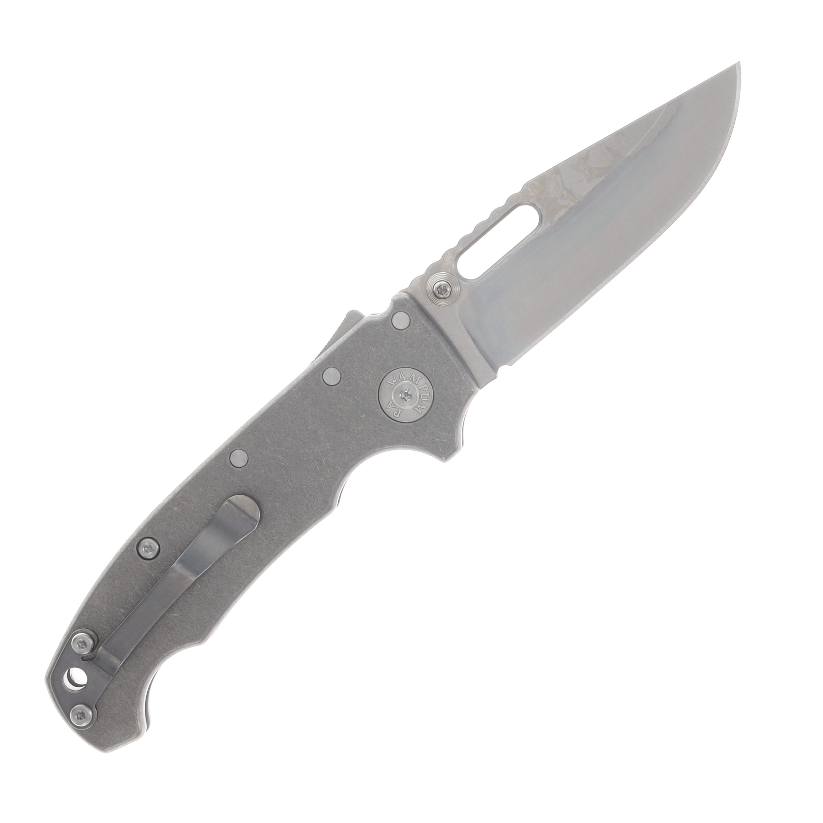 Demko Knives AD20 Slim Folding Knife Magnacut Clip Point - K1 Smooth Titanium AD20SLIM-K1-MC-CLIP-TITANIUM-SMOOTH View 2