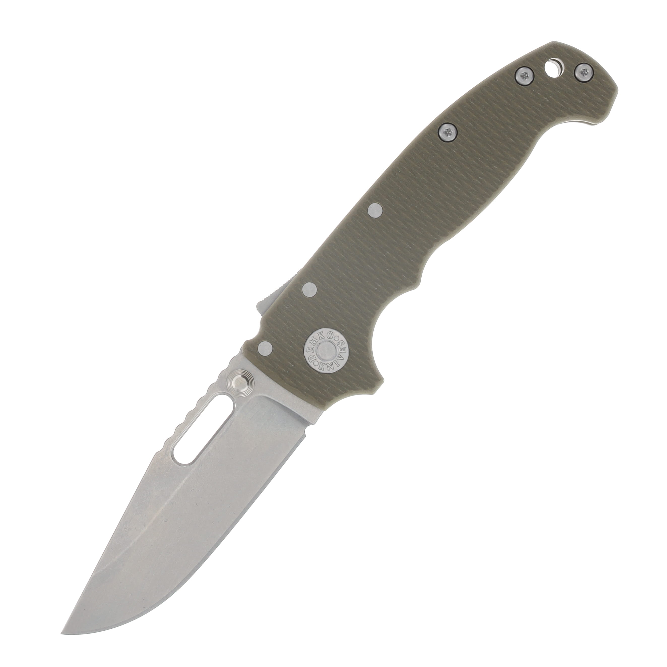 Demko Knives AD20 Slim Folding Knife Magnacut Clip Point - OD Green G10 AD20SLIM-MC-CLIP-G10-OD View 1