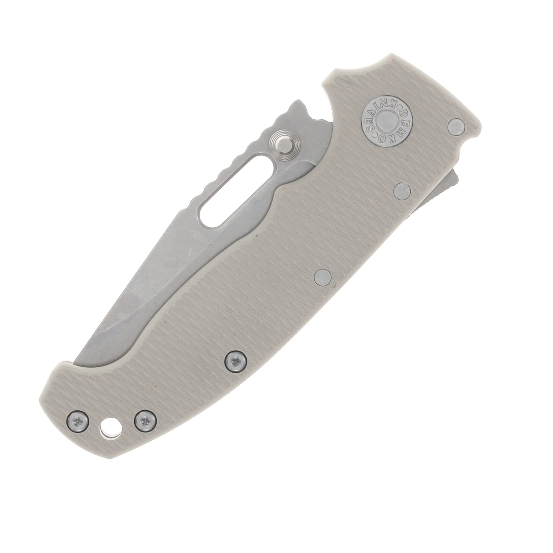 Demko Knives AD20 Slim Folding Knife Magnacut Clip Point - Tan G10 AD20SLIM-MC-CLIP-G10-TAN View 5