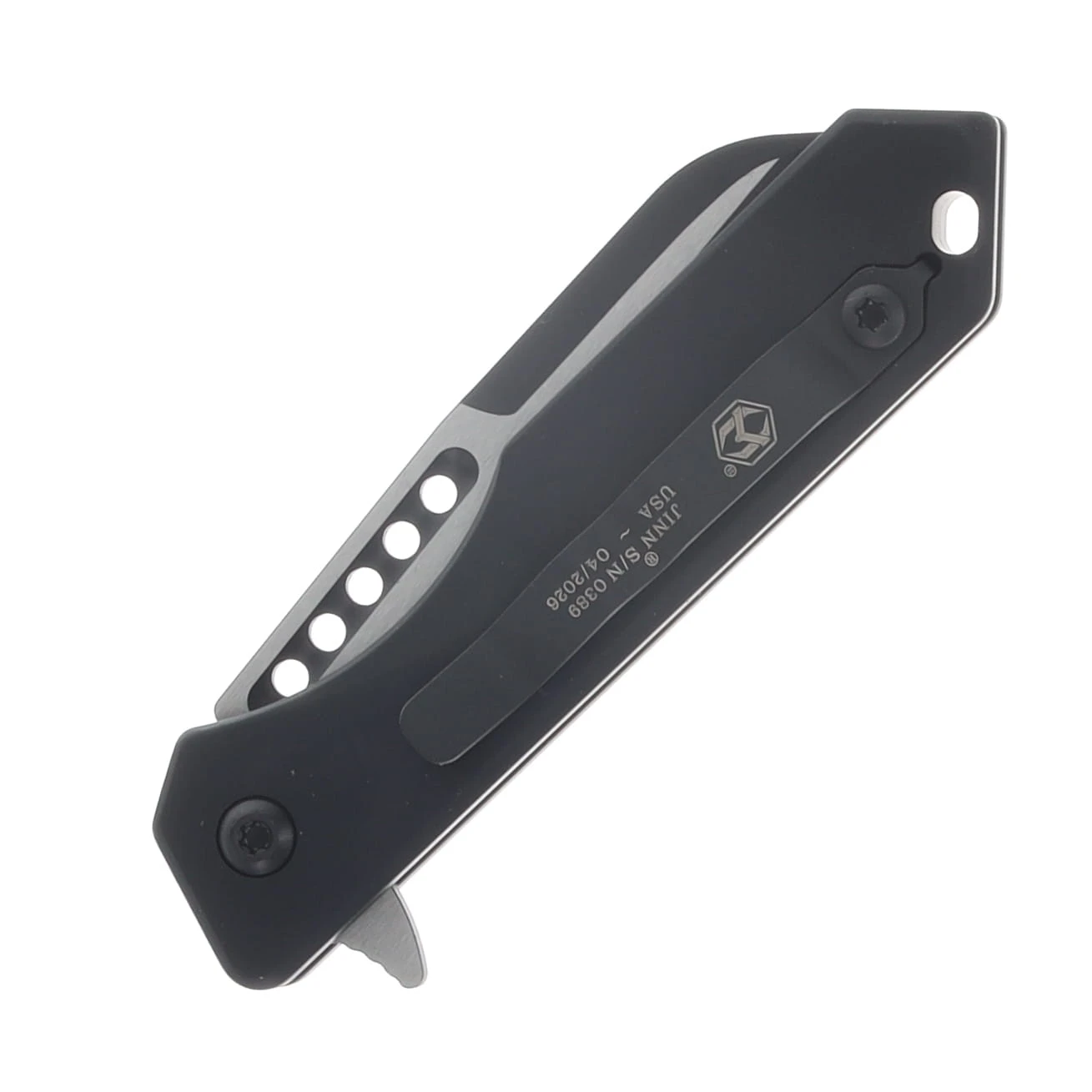 Heretic Jinn Manual Folding Knife 2-Tone Magnacut Blade Black Tactical Handle H213-10A-T View 6