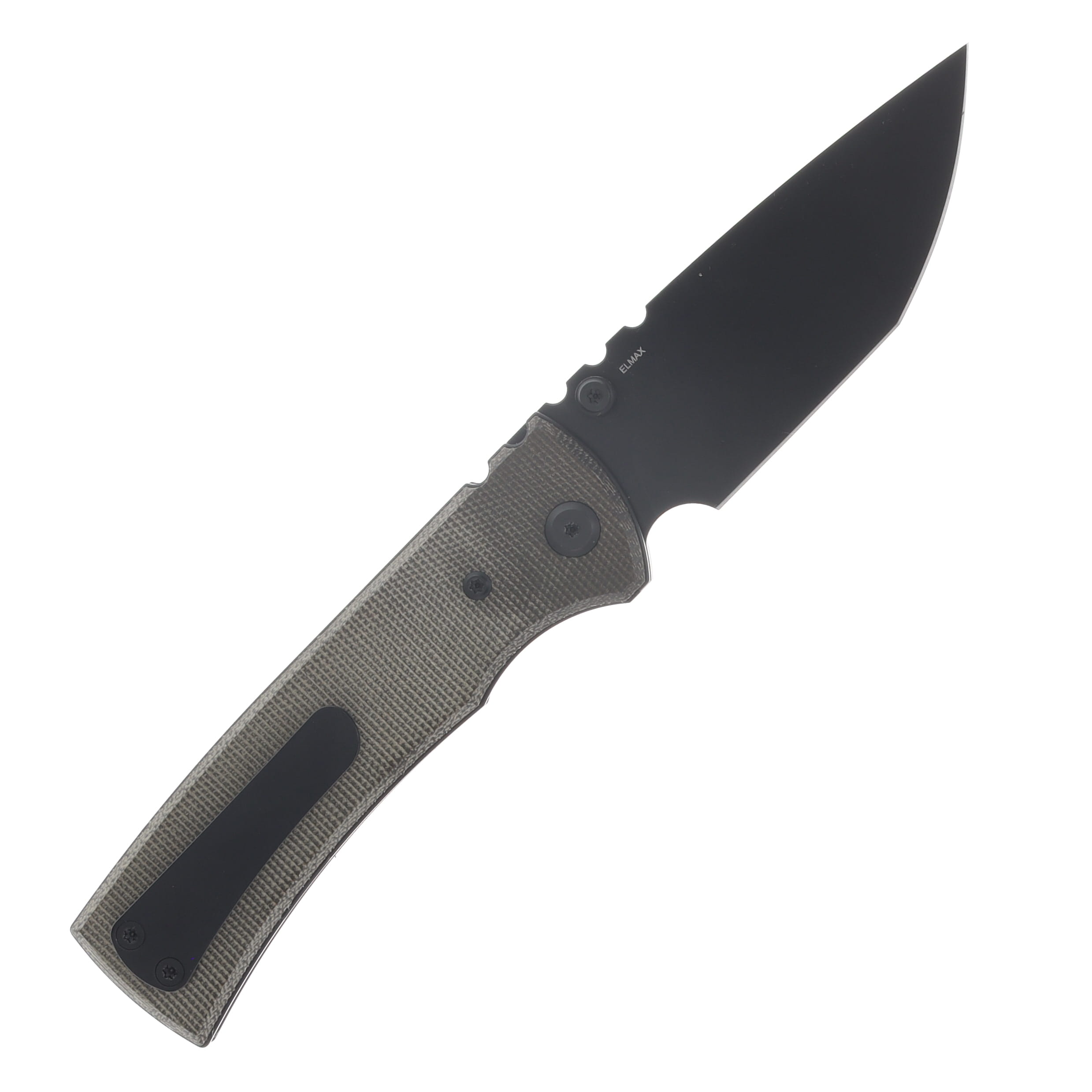 Chaves Redencion 229 Blue Label Linerlock Folding Knife PVD Tanto/Green Micarta CK-1A2-2C2A-4C1-2B View 2
