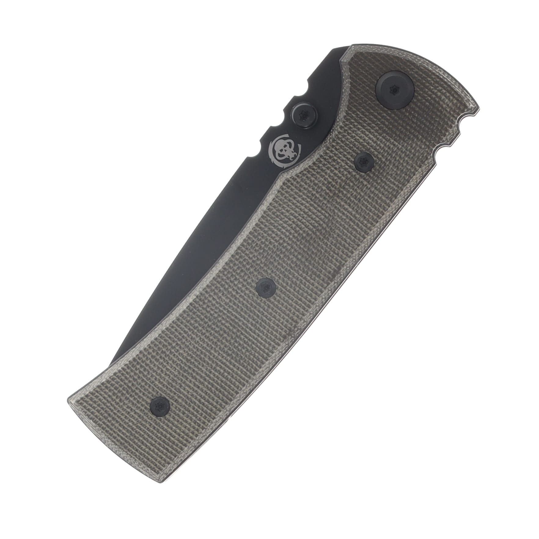 Chaves Redencion 229 Blue Label Linerlock Folding Knife PVD Tanto/Green Micarta CK-1A2-2C2A-4C1-2B View 6