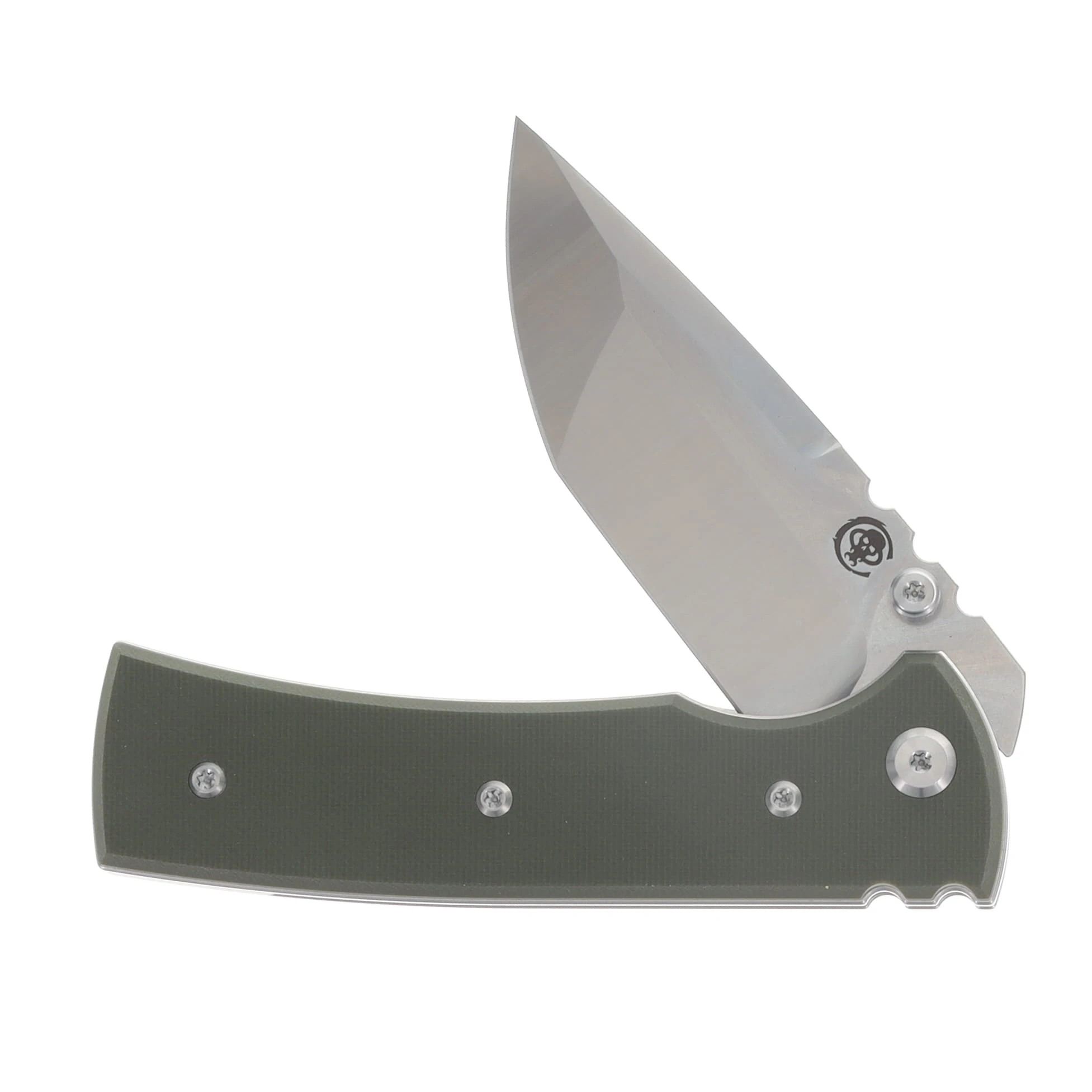 Chaves Blue Label N.T.A.K. Linerlock Folding Knife Satin Tanto/Olive Green G-10 CK-1A2-2B2A-1C0-2F View 3