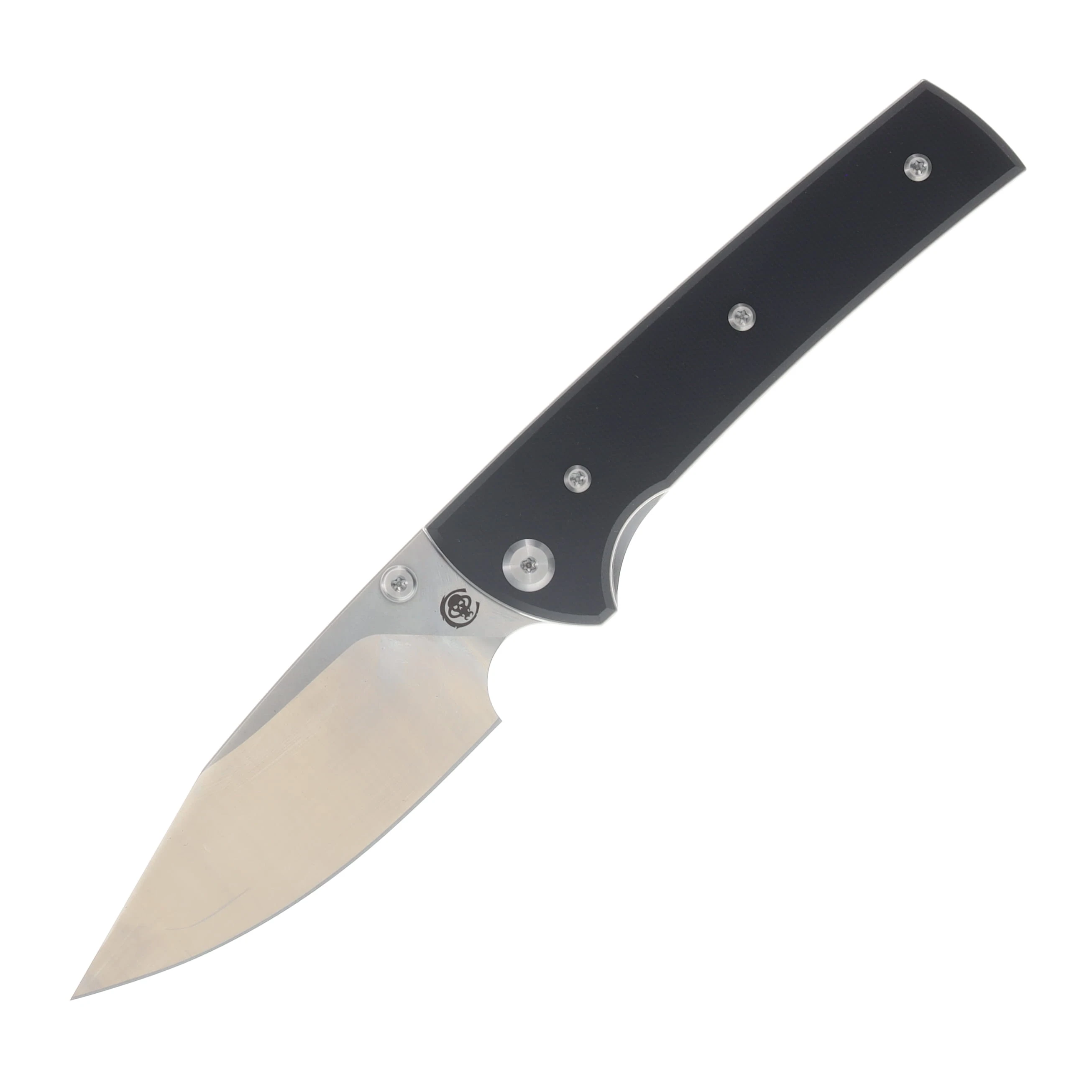Chaves Scapegoat 229 Blue Label Linerlock Folding Knife Satin and Stonewash Spear Point/Black G-10 CK-4A2-10B2A-1C0-1F View 1
