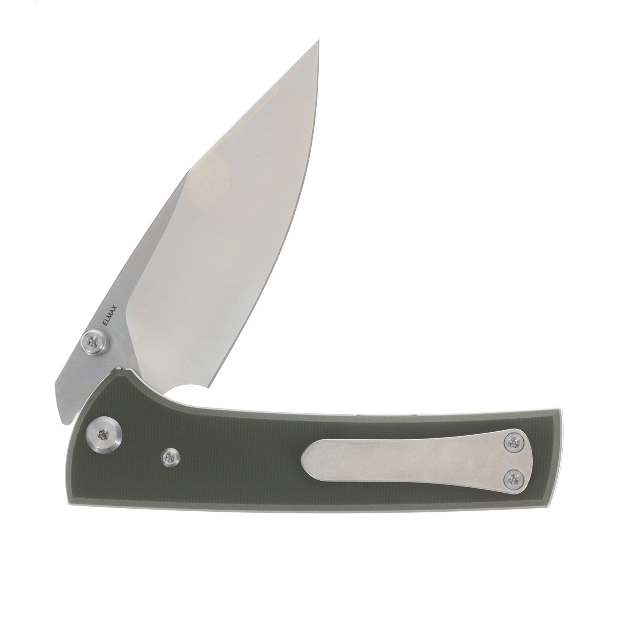 Chaves Scapegoat 229 Blue Label Linerlock Folding Knife Satin and Stonewash Spear Point/OD Green G-10 CK-4A2-10B2A-1C0-2F View 4