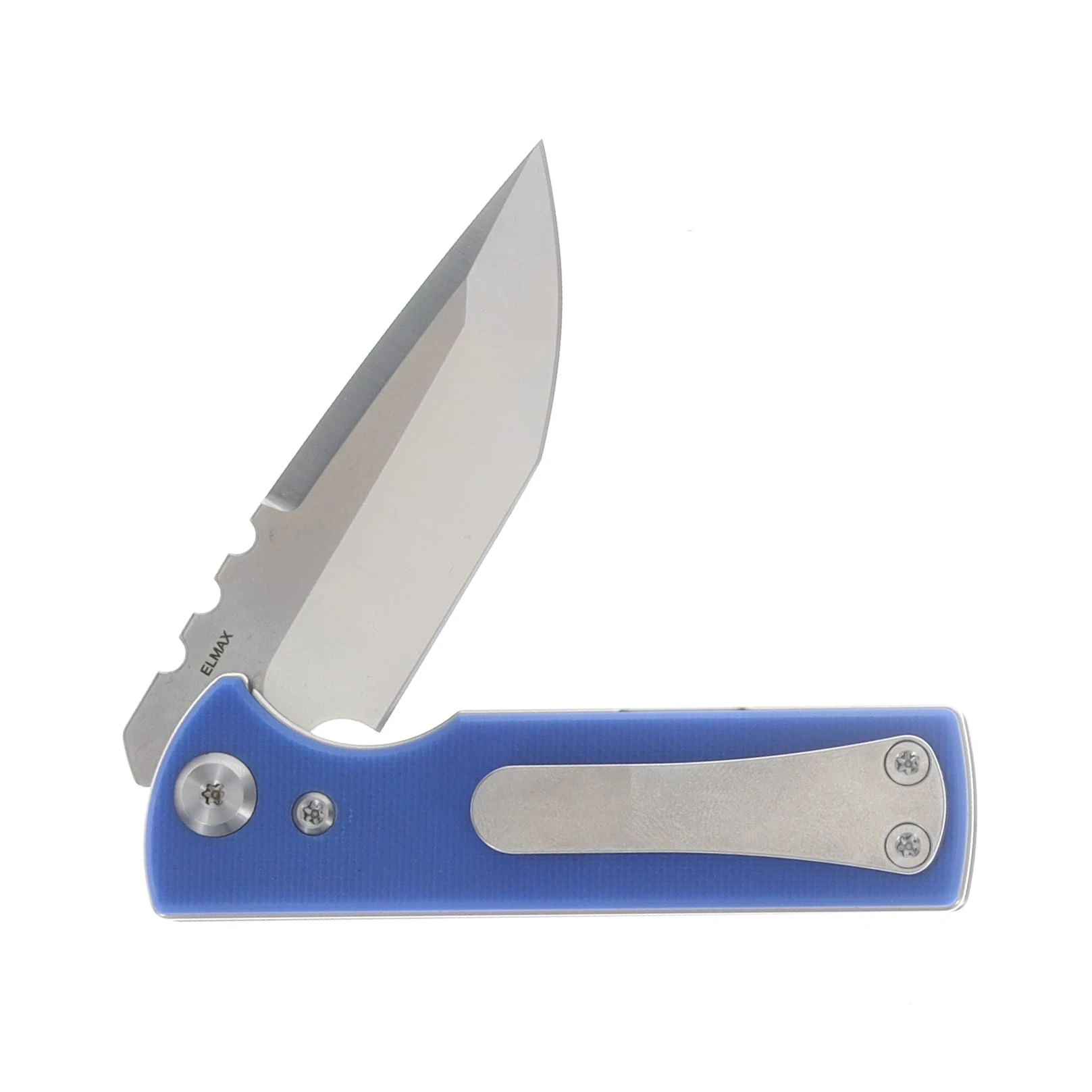 Chaves Blue Label T.A.K. Linerlock Folding Knife Satin Tanto/Blue G-10 CK-1C2-2B2A-1CO-5F View 4