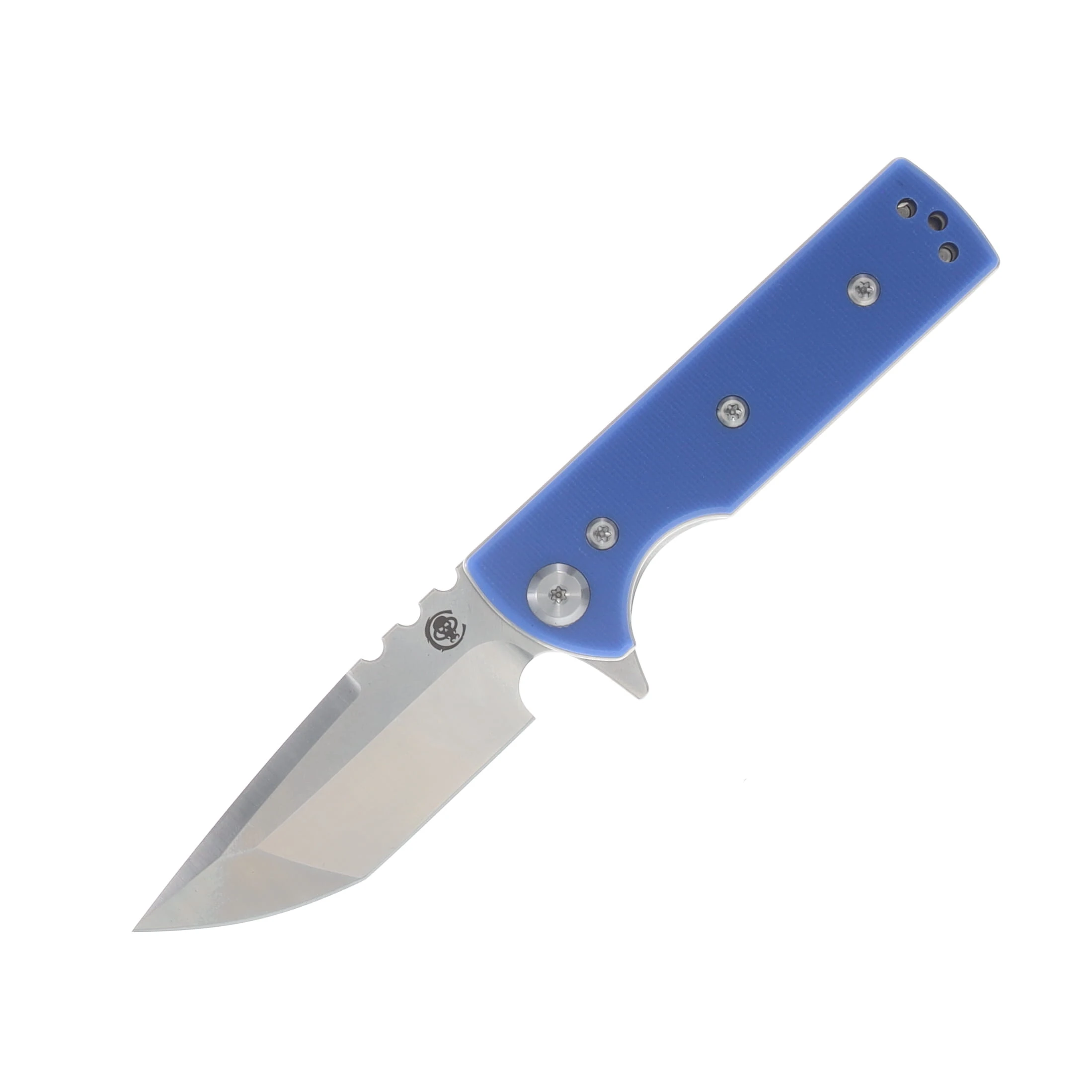 Chaves Blue Label T.A.K. Linerlock Folding Knife Satin Tanto/Blue G-10 CK-1C2-2B2A-1CO-5F View 1