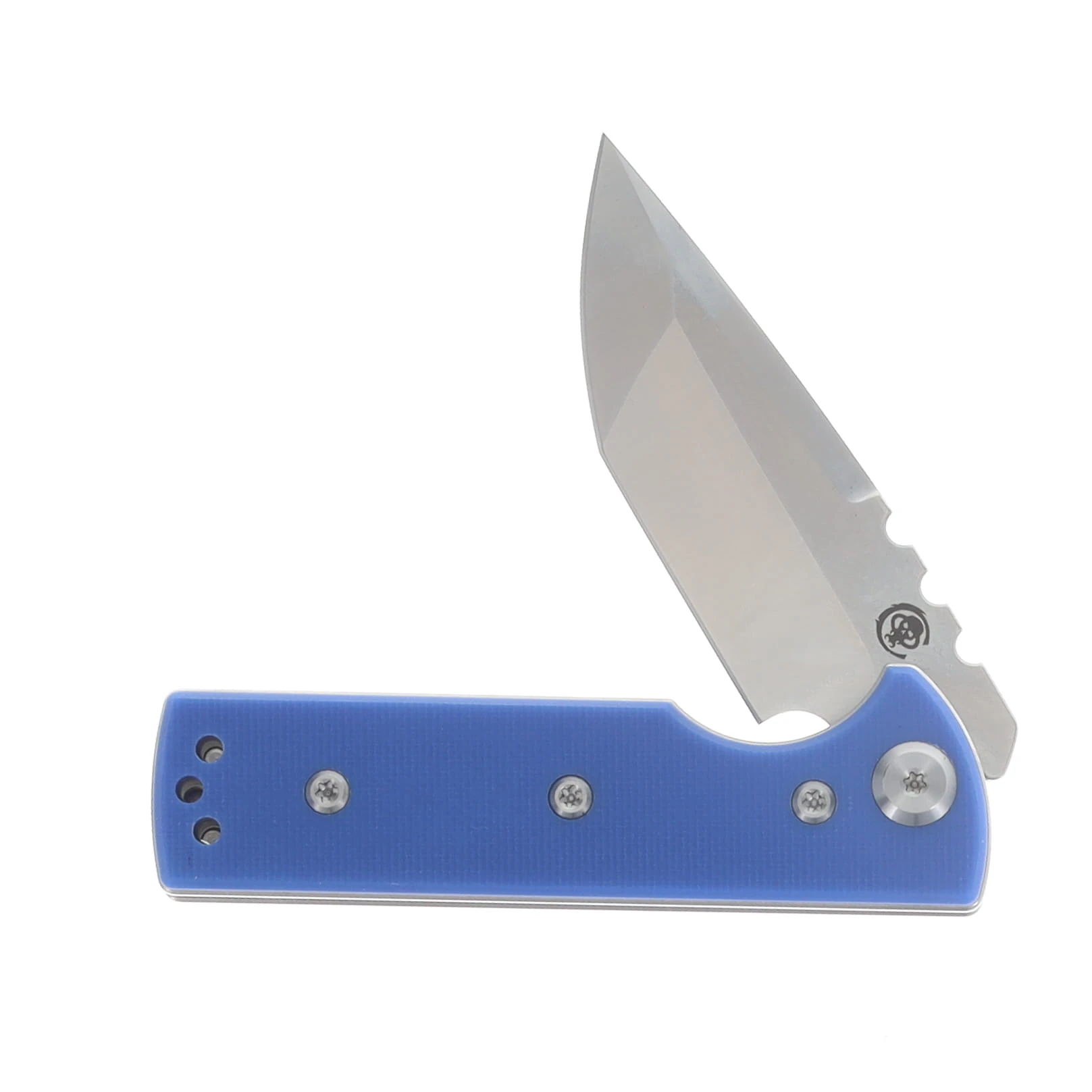 Chaves Blue Label T.A.K. Linerlock Folding Knife Satin Tanto/Blue G-10 CK-1C2-2B2A-1CO-5F View 3