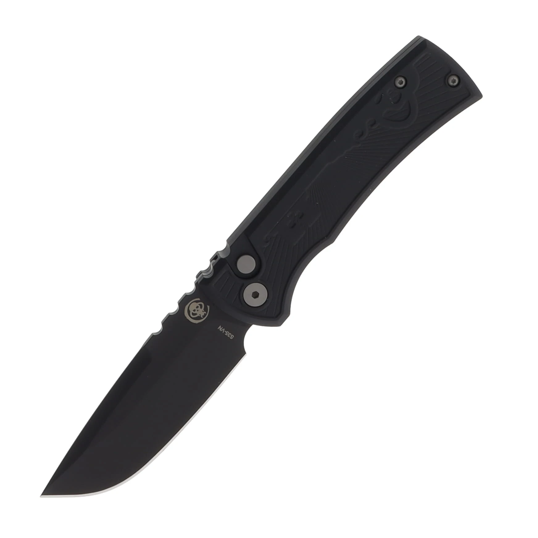 Chaves x ProTech Redencion Automatic Knife PVD Drop Point/Key-Milled Black Aluminum CK-1A10-1G3F-2D1 View 1