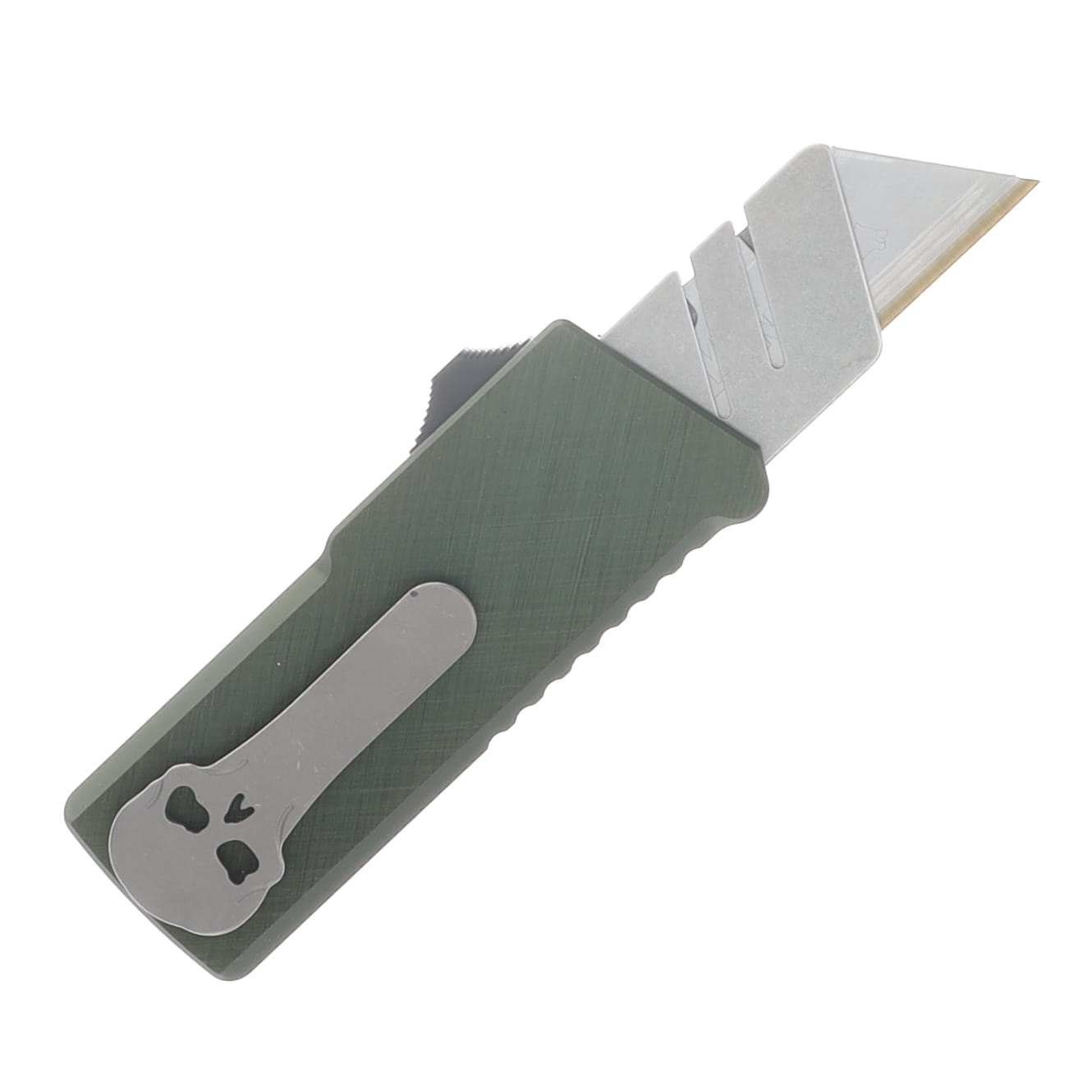 Chaves CHUB Automatic Utility Knife Stonewash/Green Aluminum CK-8C11-5F6F-3D3 View 2