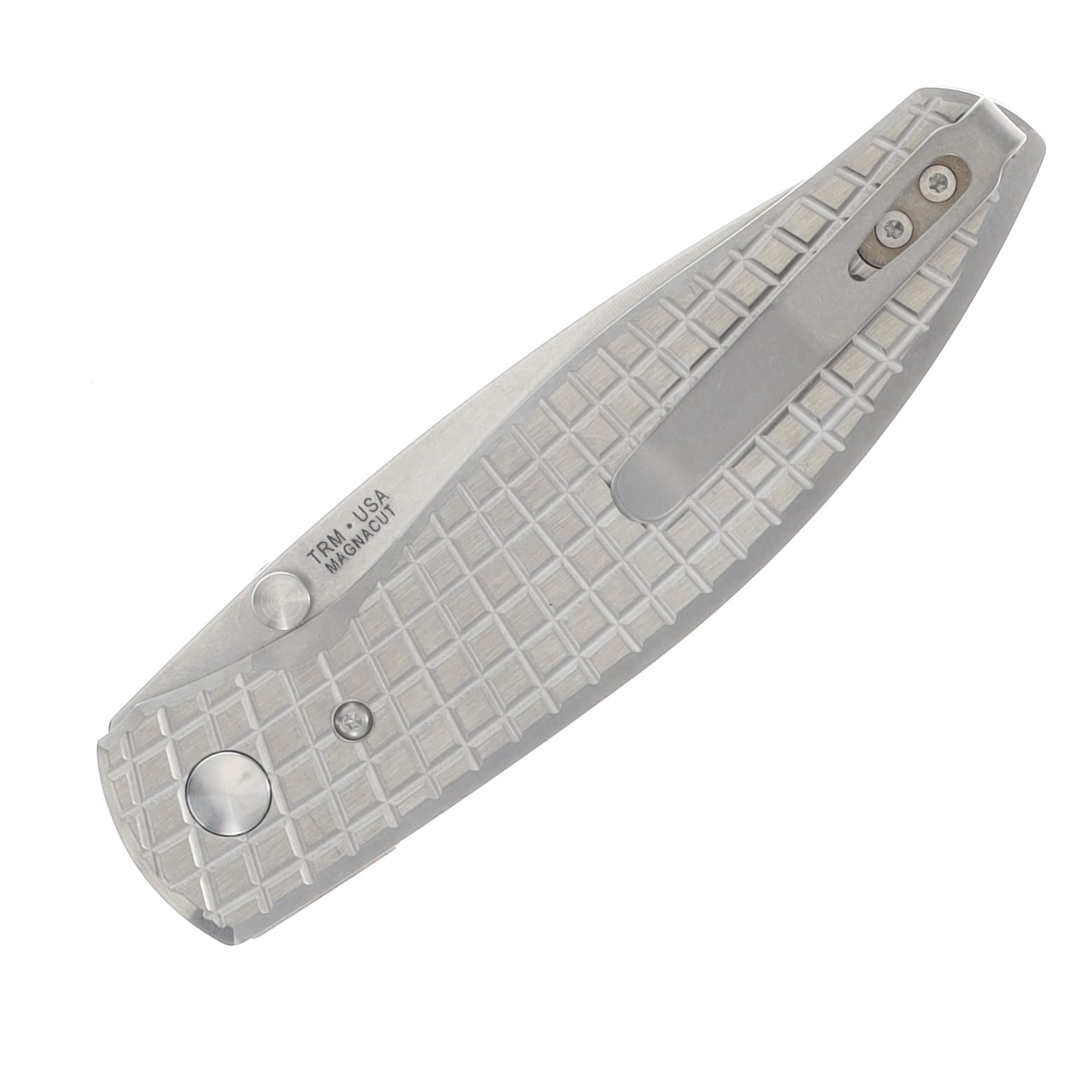 TRM ATOM Linerlock Folder MagnaCut Blade TI Frag Flat Scales Custom TI Clip DLR-ATM-TI-FRAG View 5