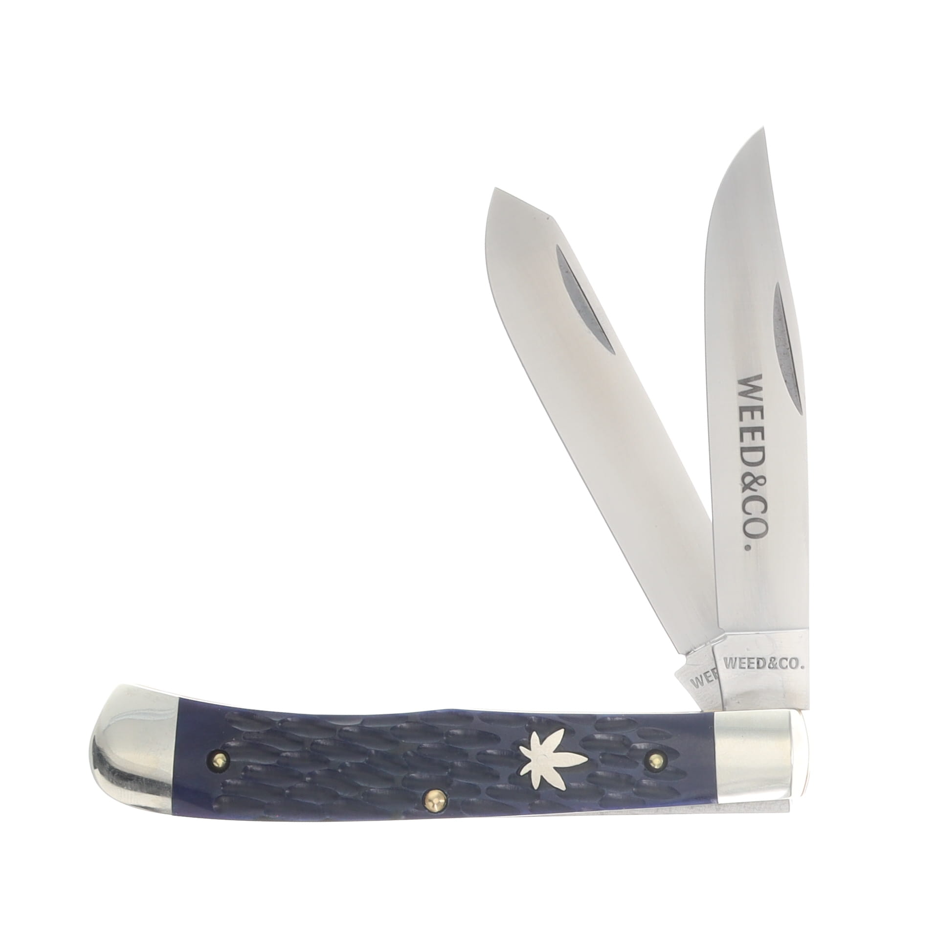 Weed & Co. 2024 2-Bld. Trapper Blue Jigged Bone Handle Folding Knife WC5219-BJB View 1