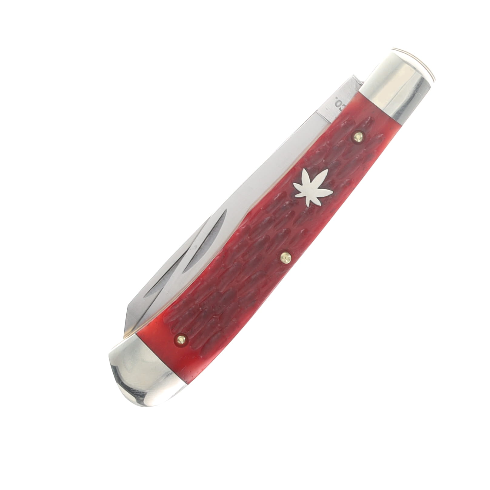 Weed & Co. 2024 2-Bld. Trapper Red Jigged Bone Handle Folding Knife WC5219-RJB View 3