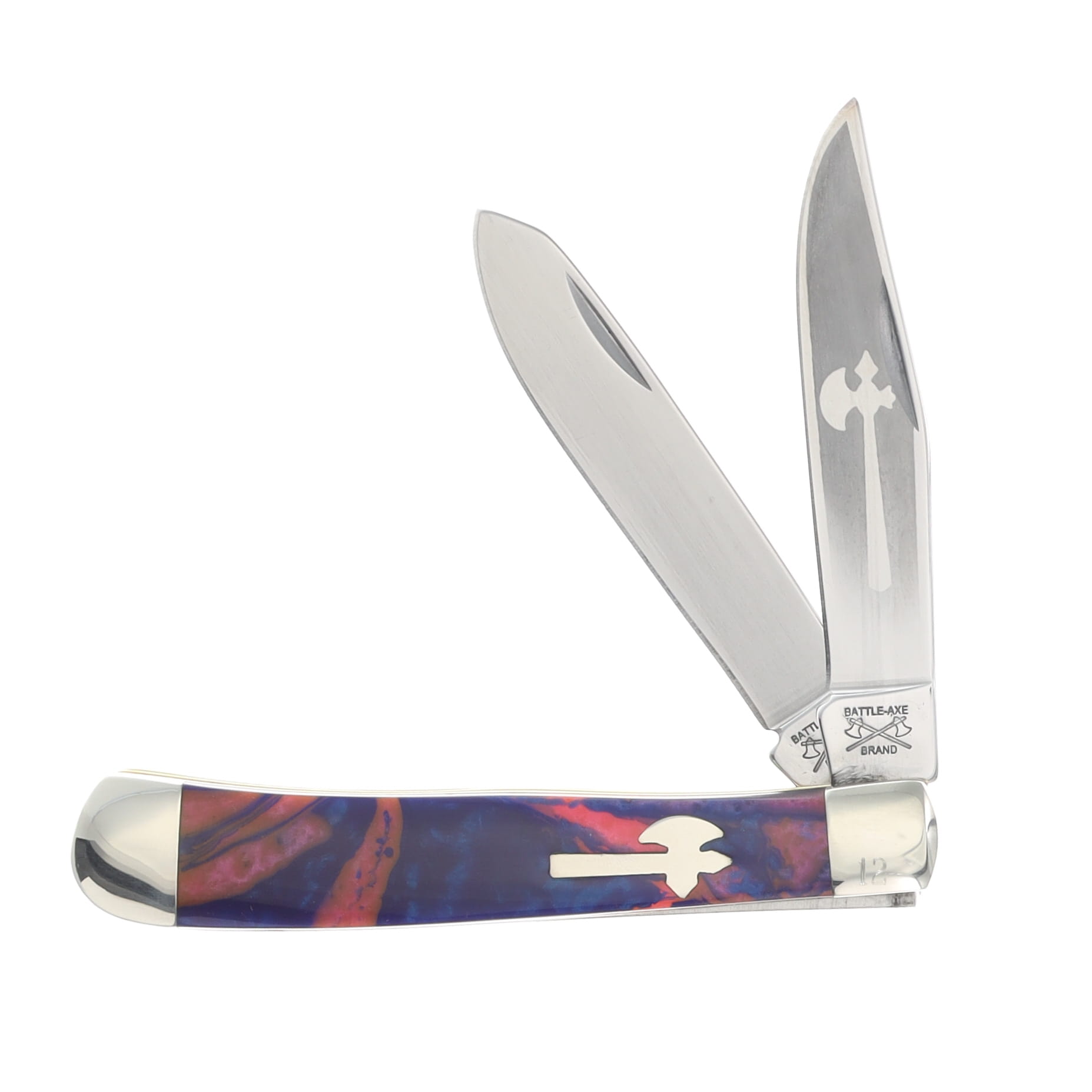 Battle Axe Cutlery 2-Bld. Trapper Volcano Mica Pearl 1-of-25 Folding Knife CCBA7219-VOLCANO View 1